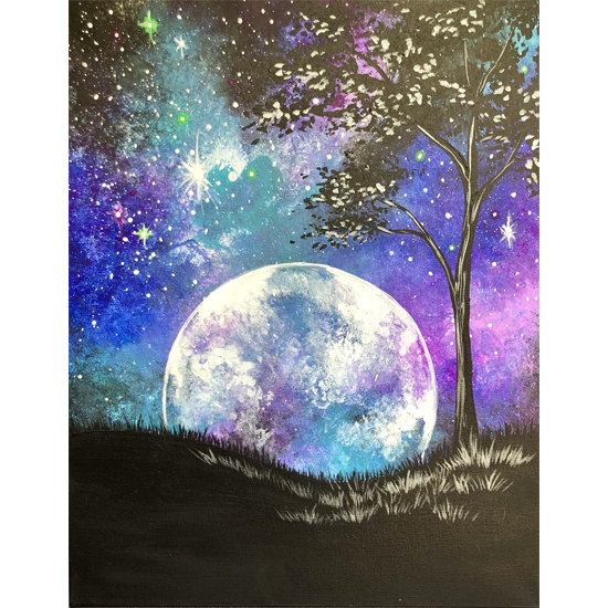 🎨 Paint and Sip: Celestial Evening 🌌🌙✨