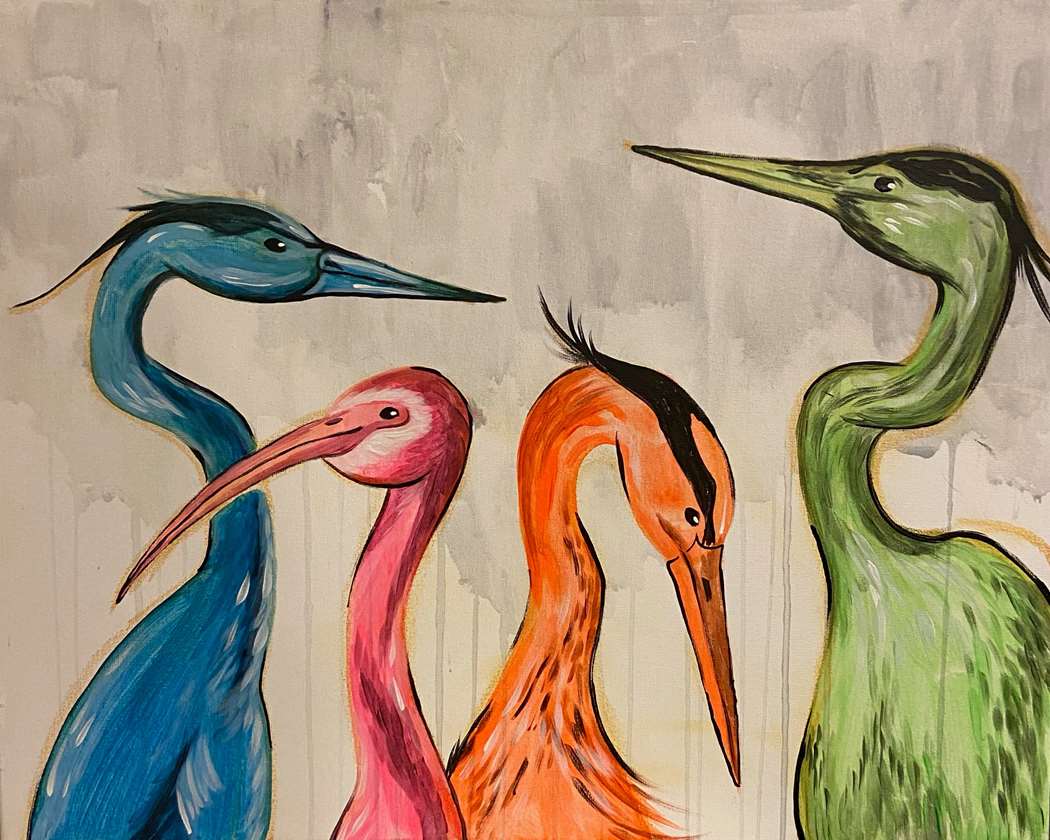 π¨π₯€πͺΆ Paint and Sip: Colorful Cranes πβ¨