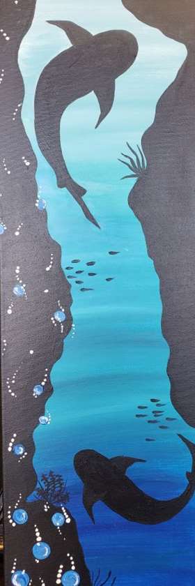 🎨 Paint and Sip: Deep Blue 🌊💙✨