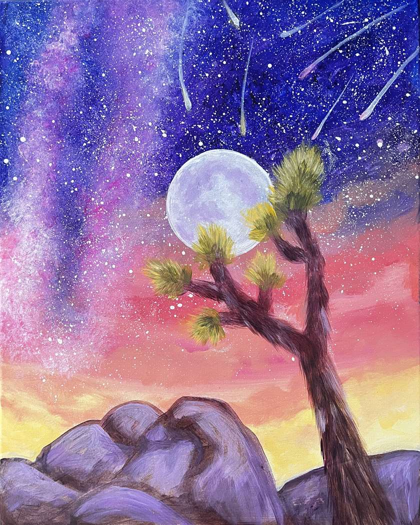 🌙🏜️ Paint and Sip: Desert Moonrise ✨🎨
