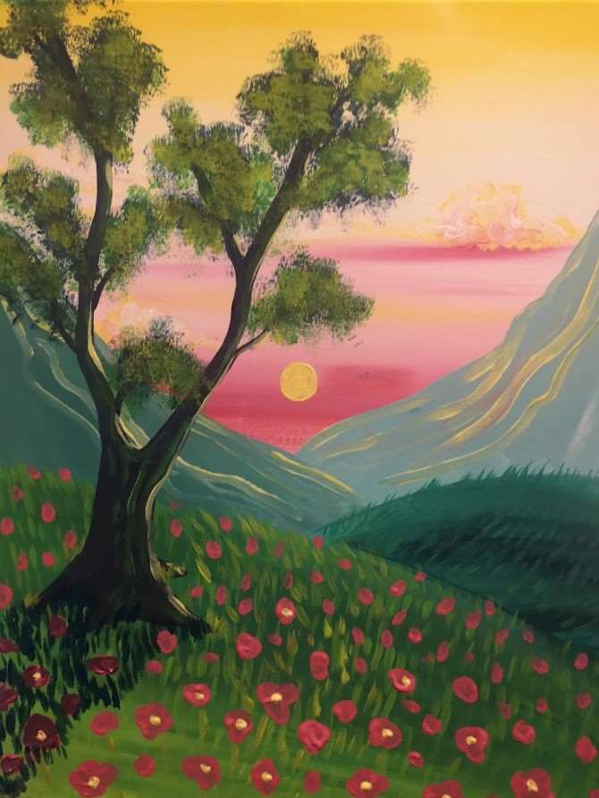 🎨 Paint and Sip: Majestic Mountains ⛰️✨
