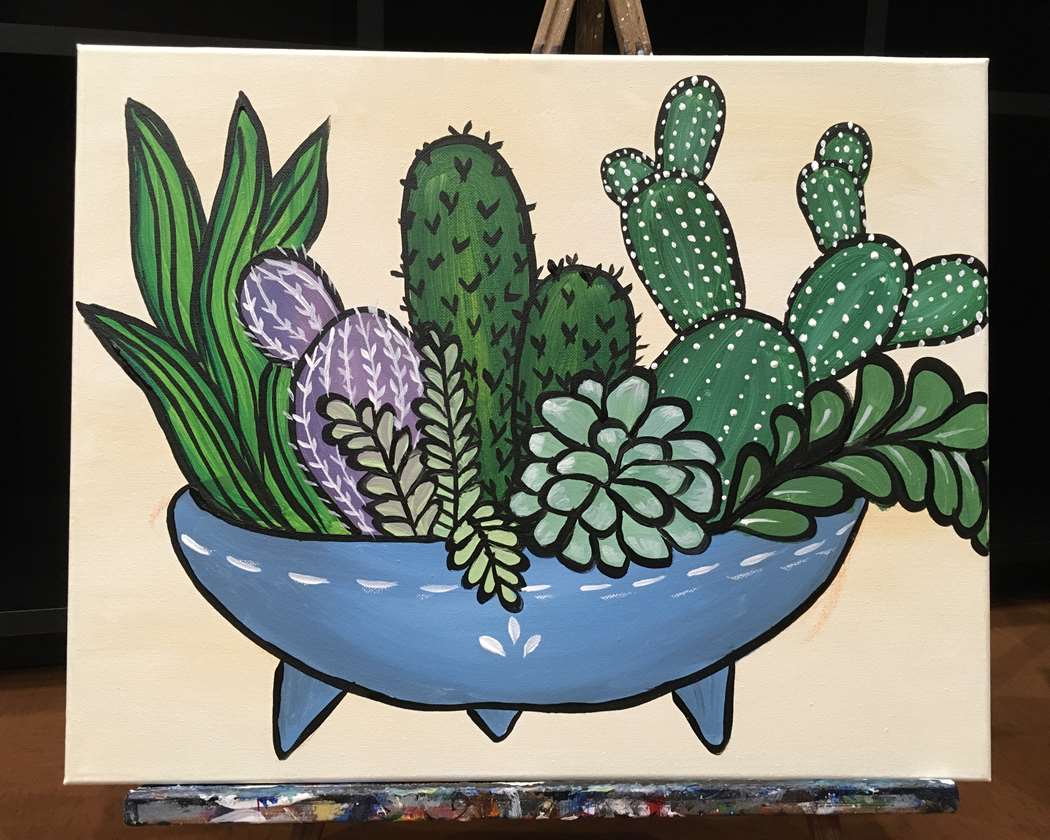 🎨🥤🌵 Paint and Sip: Prickly Pals 🌸✨