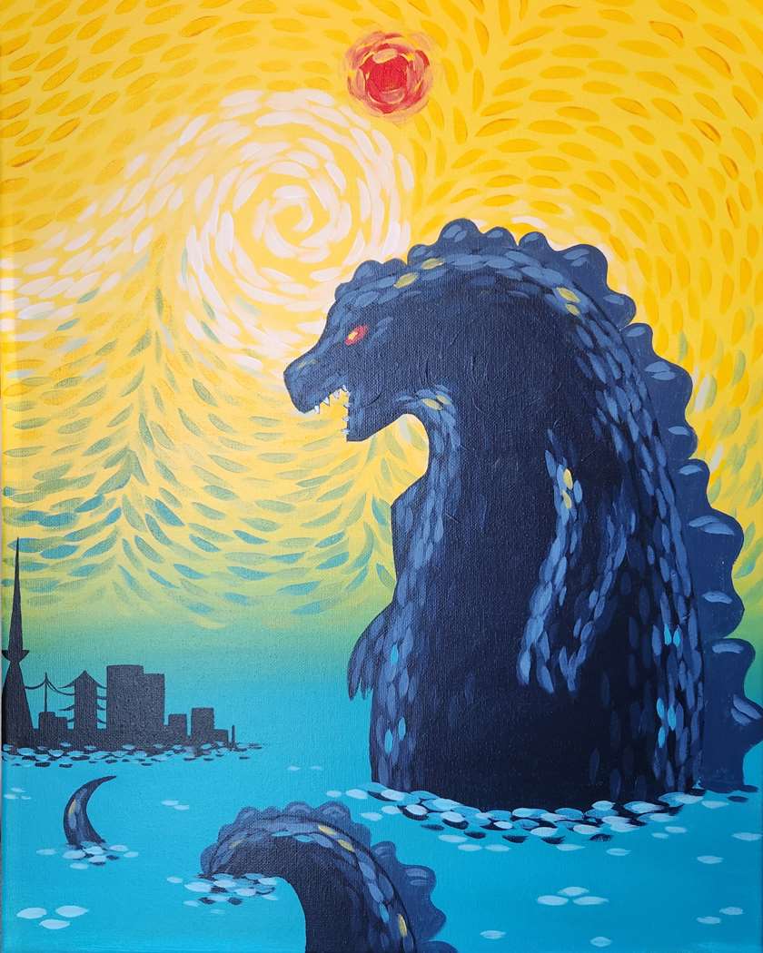 π¨π₯€π¦ Paint and Sip: Run, It's Gogh-Zilla! πβ¨β¨