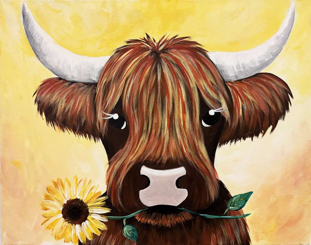 🐮🌻 Paint and Sip: Summer Cow 🌞🎨