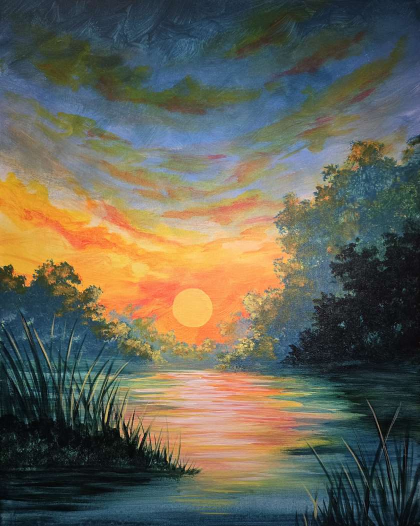 🌅🎶 Paint and Sip: Sunset Symphony 🎨✨