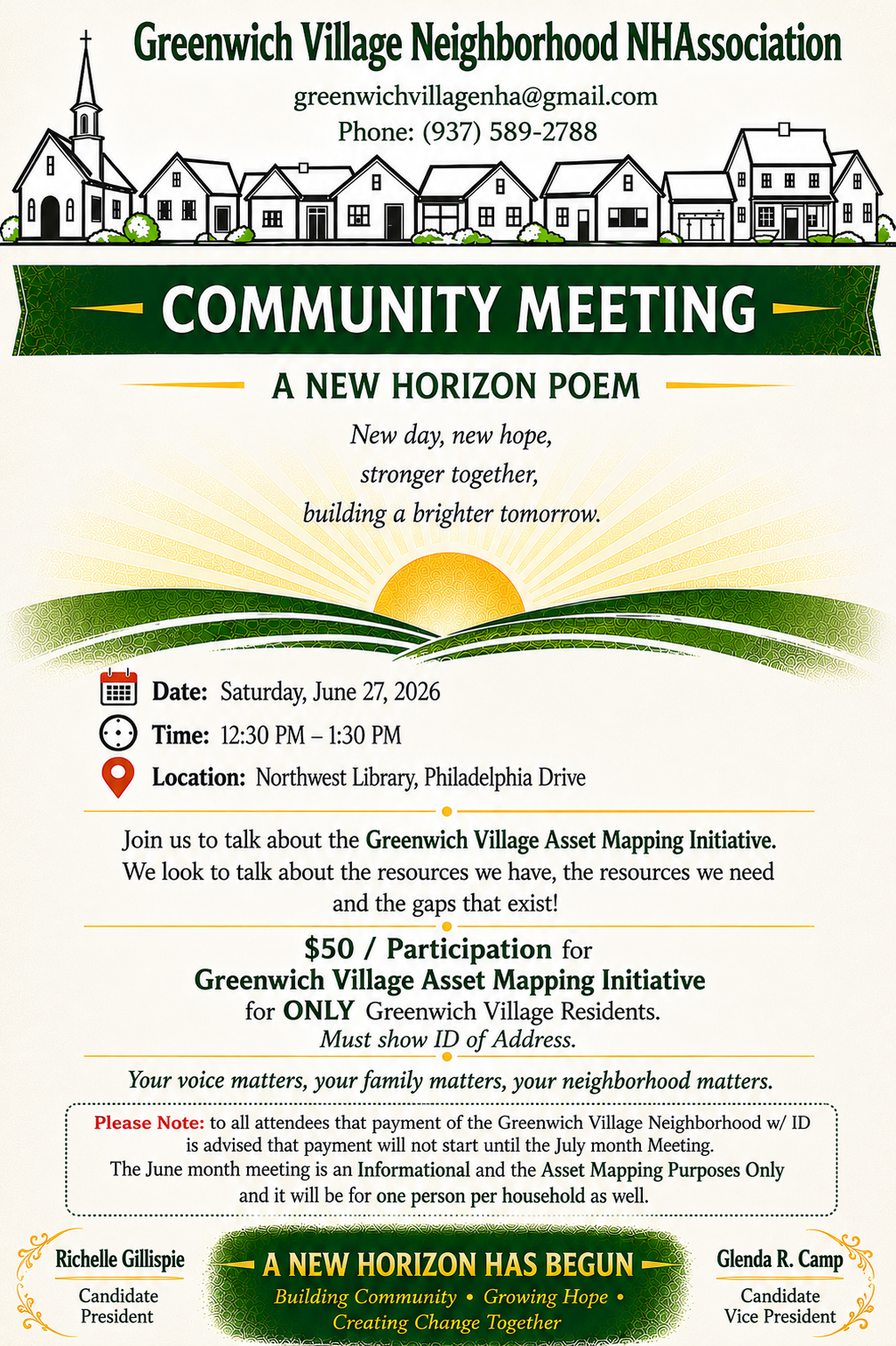 Tne Greenwich Village New Horizon Association Monthly Meeting