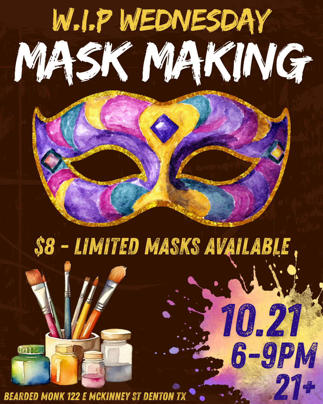 W.I.P. (Work In Progress) Wednesday Masquerade Masks