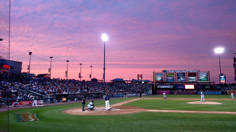 Cheering on the Lehigh Valley Ironpigs at Coca-Cola Park