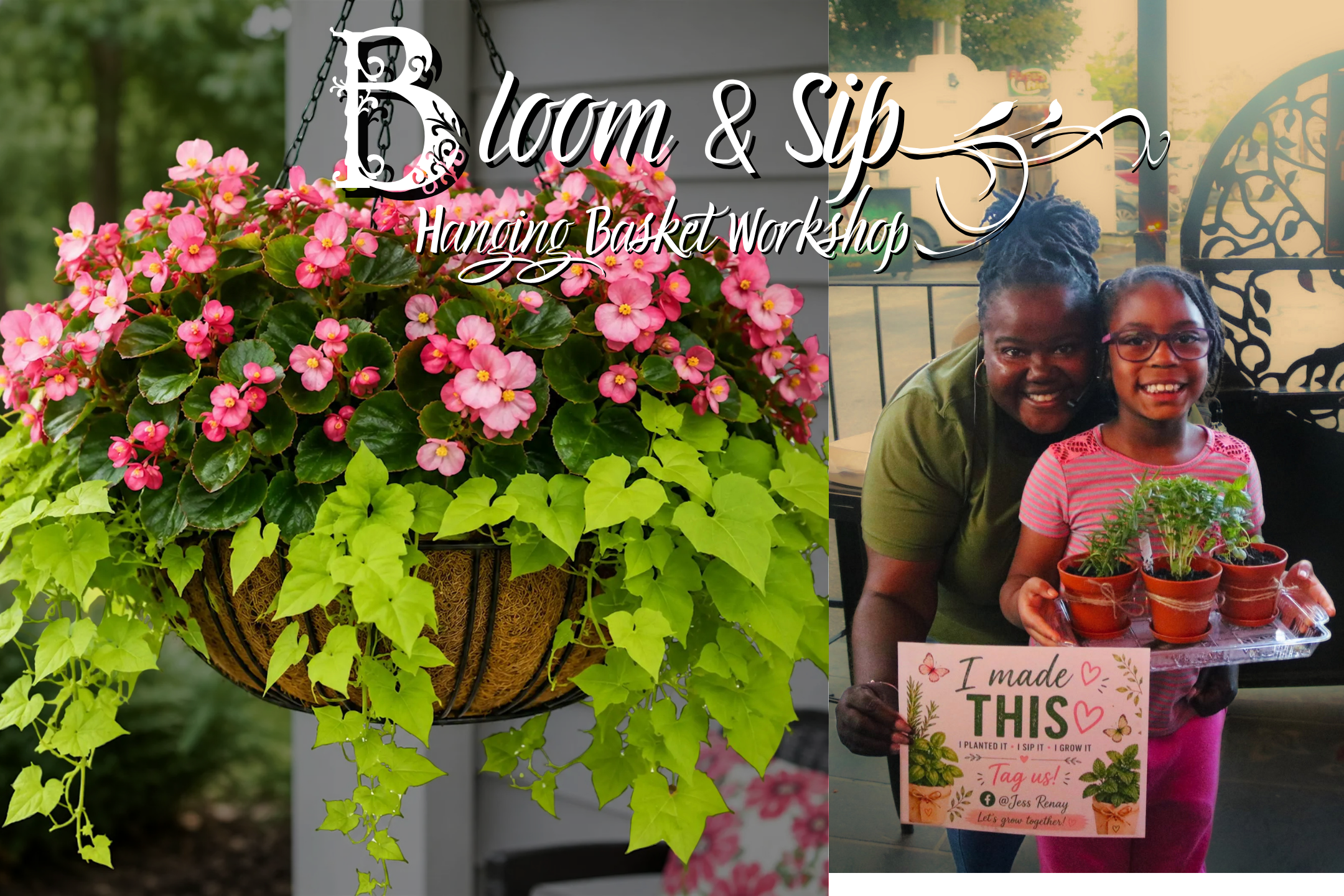 The Tipsy Gardener presents Bloom & Sip Hanging Basket Workshop