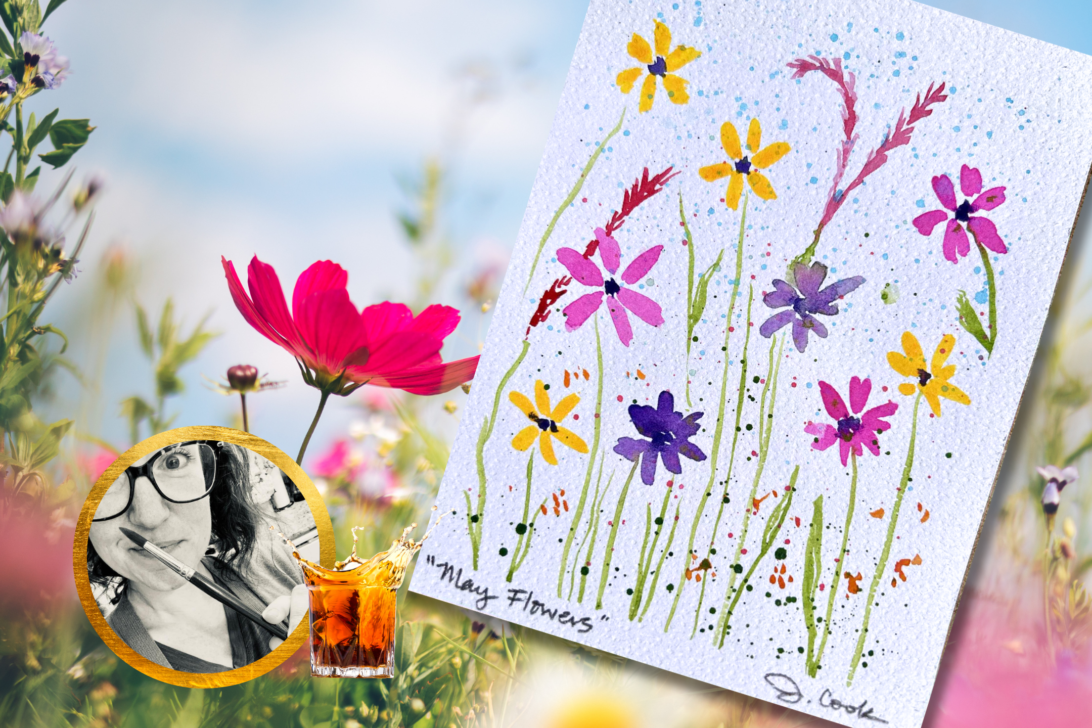 Whiskey & Watercolors - Easy May Flowers