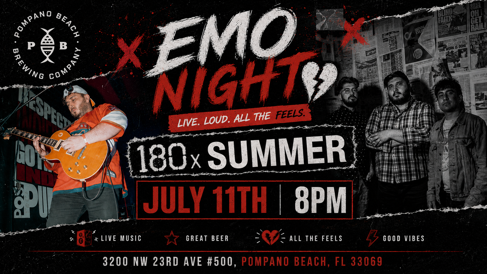 Emo Night with 180xSummer at Pompano Beach Brewing Co.