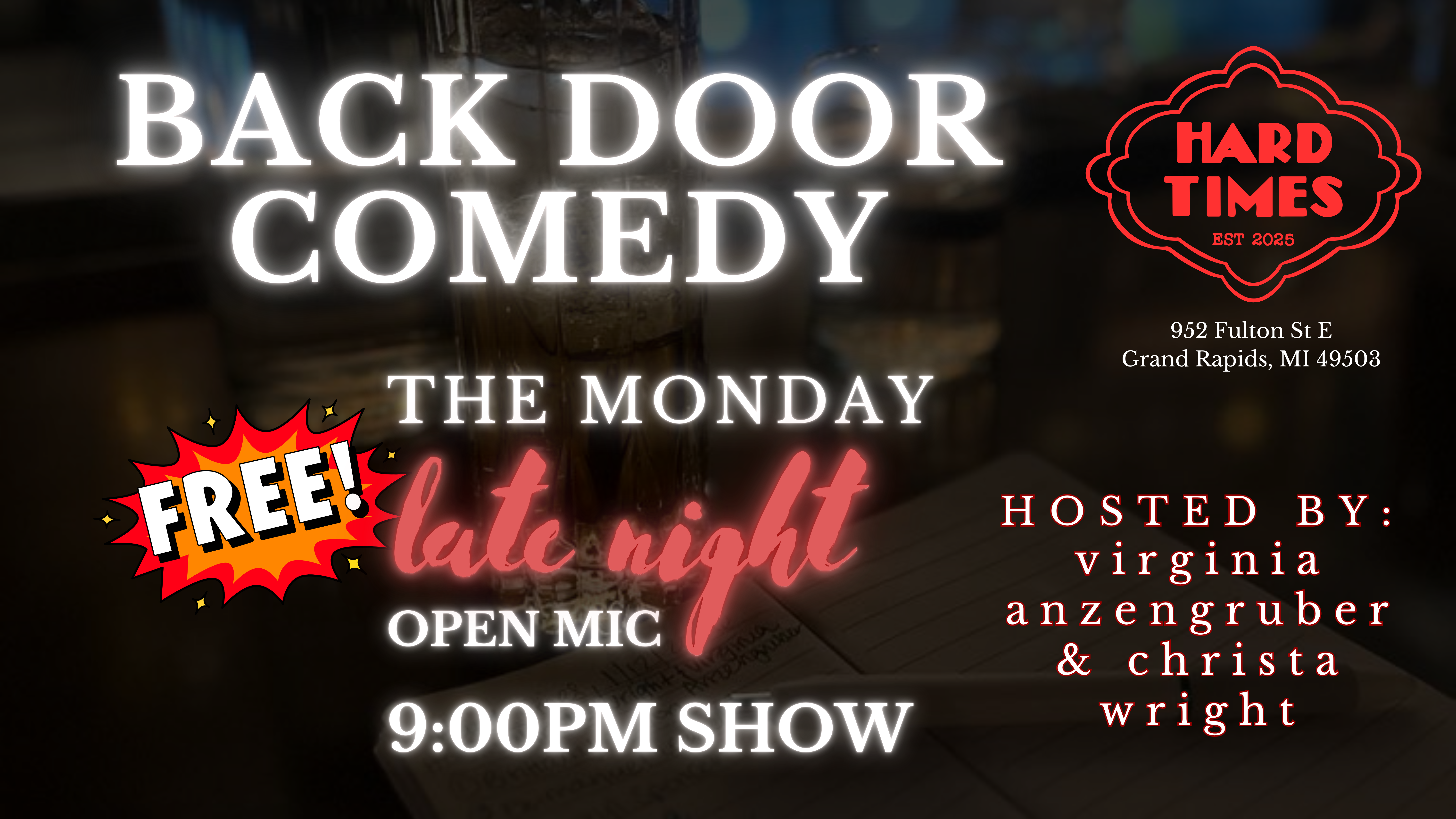Back Door Comedy: FREE Late Night Open Mic - Grand Rapids MI, 49503