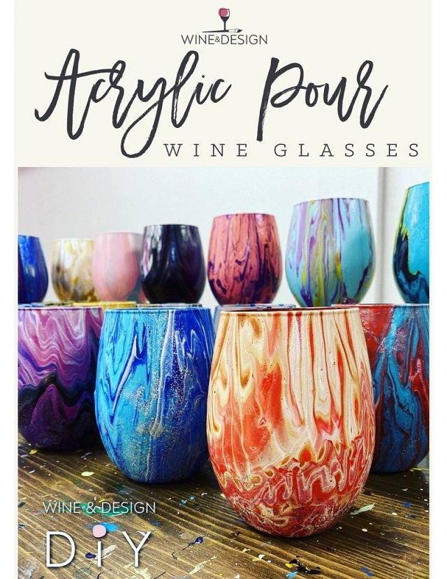 pour painting on glass