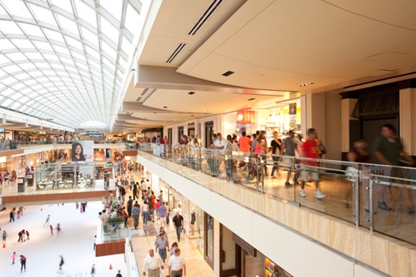 Shoppers going in and out of the Neiman Marcus store in the Galleria mall  in Houston Texas
