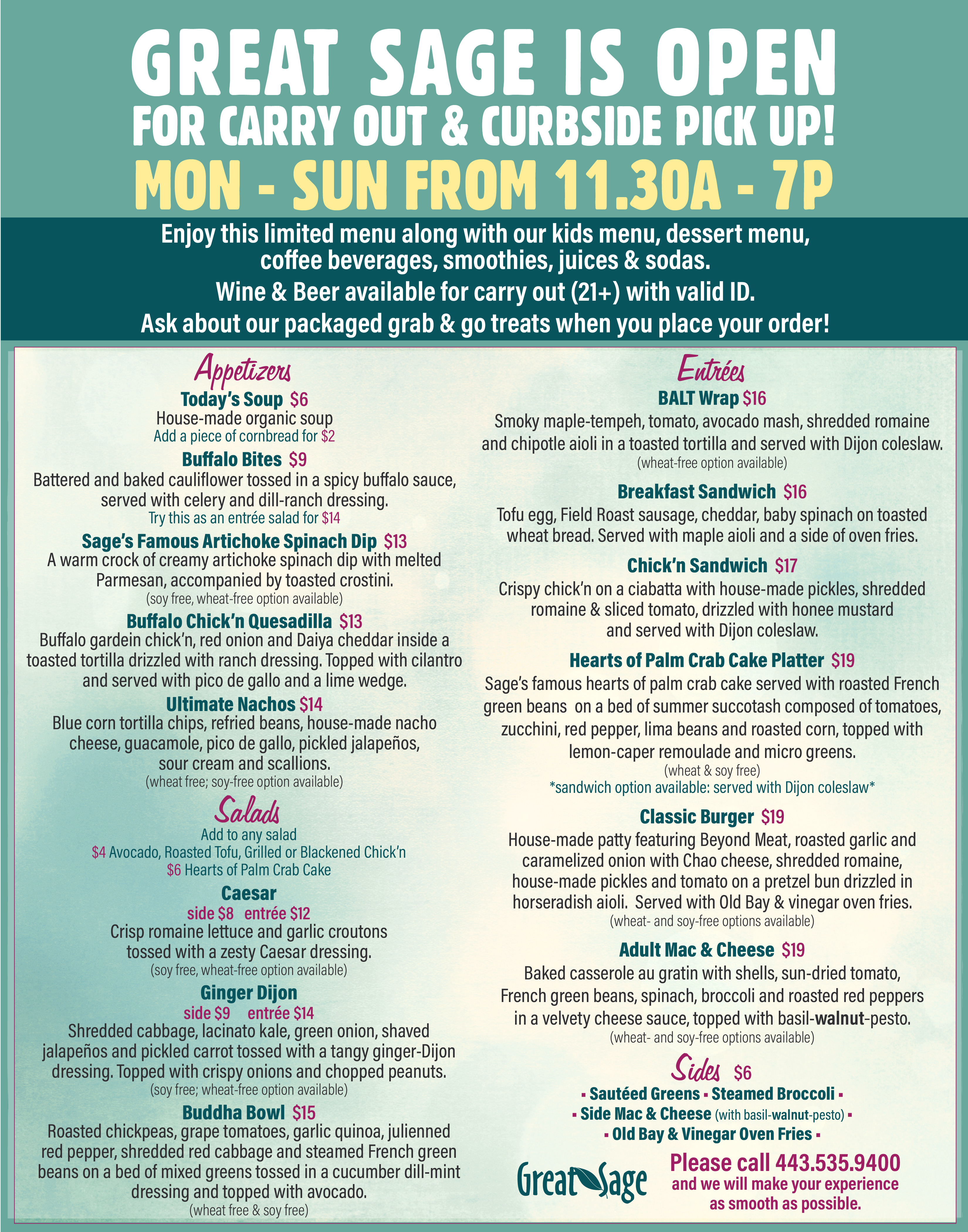 Great Sage Organic Green Cuisine Clarksville Md