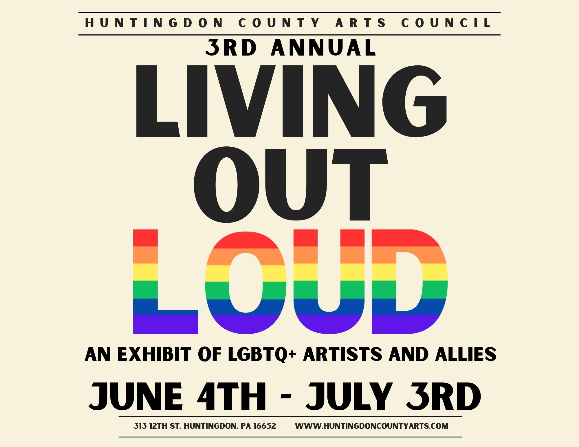 Living Out Loud Through Art Exhibit at the Huntingdon County Arts