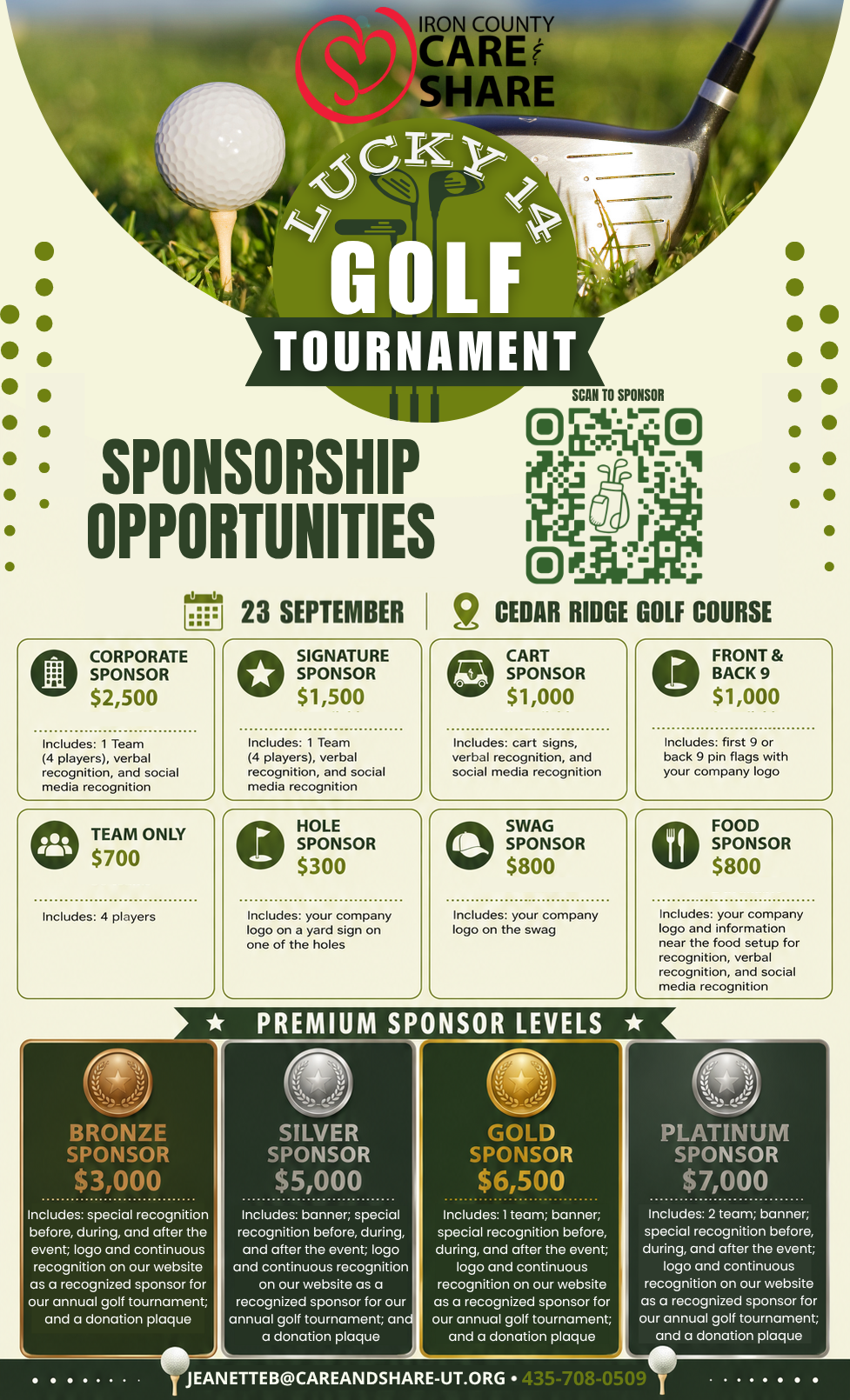 Iron County Care & Share's Annual Charity Golf Tournament-Lucky 14