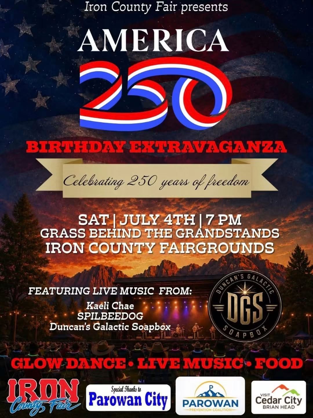 America 250: Birthday Extravaganza Glow Dance