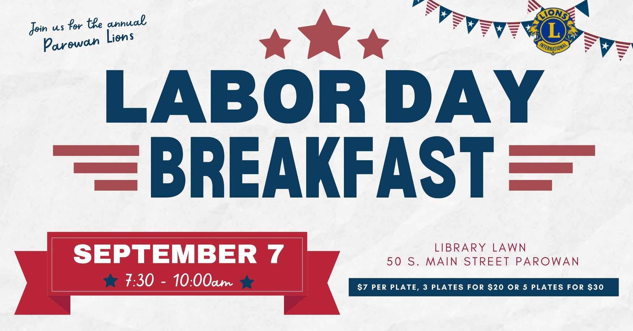 Parowan Lions: Labor Day Breakfast
