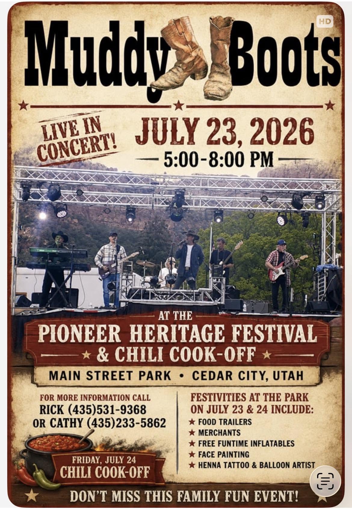 Live Concert in the Park: Muddy Boots