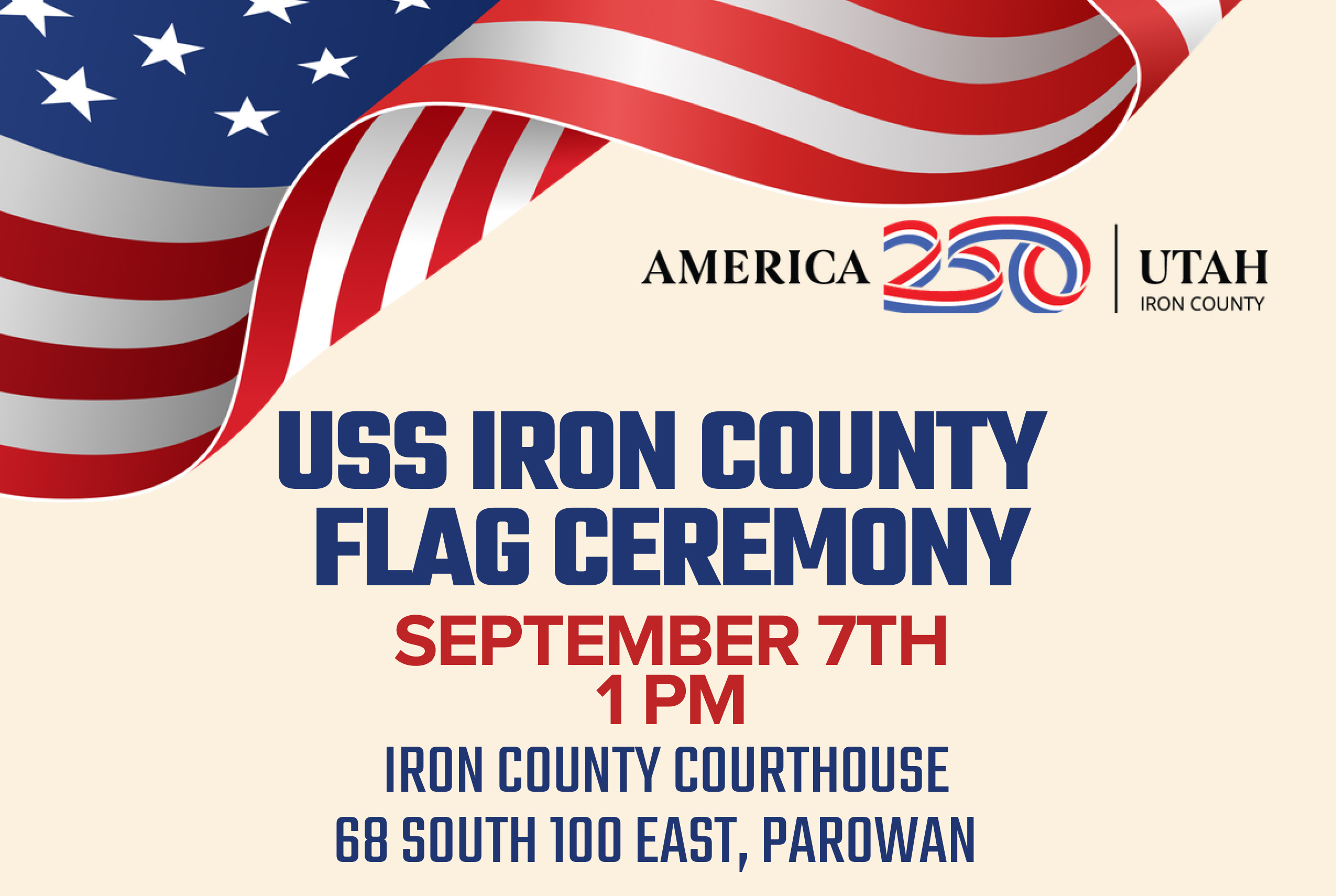 USS Iron County Flag Ceremony