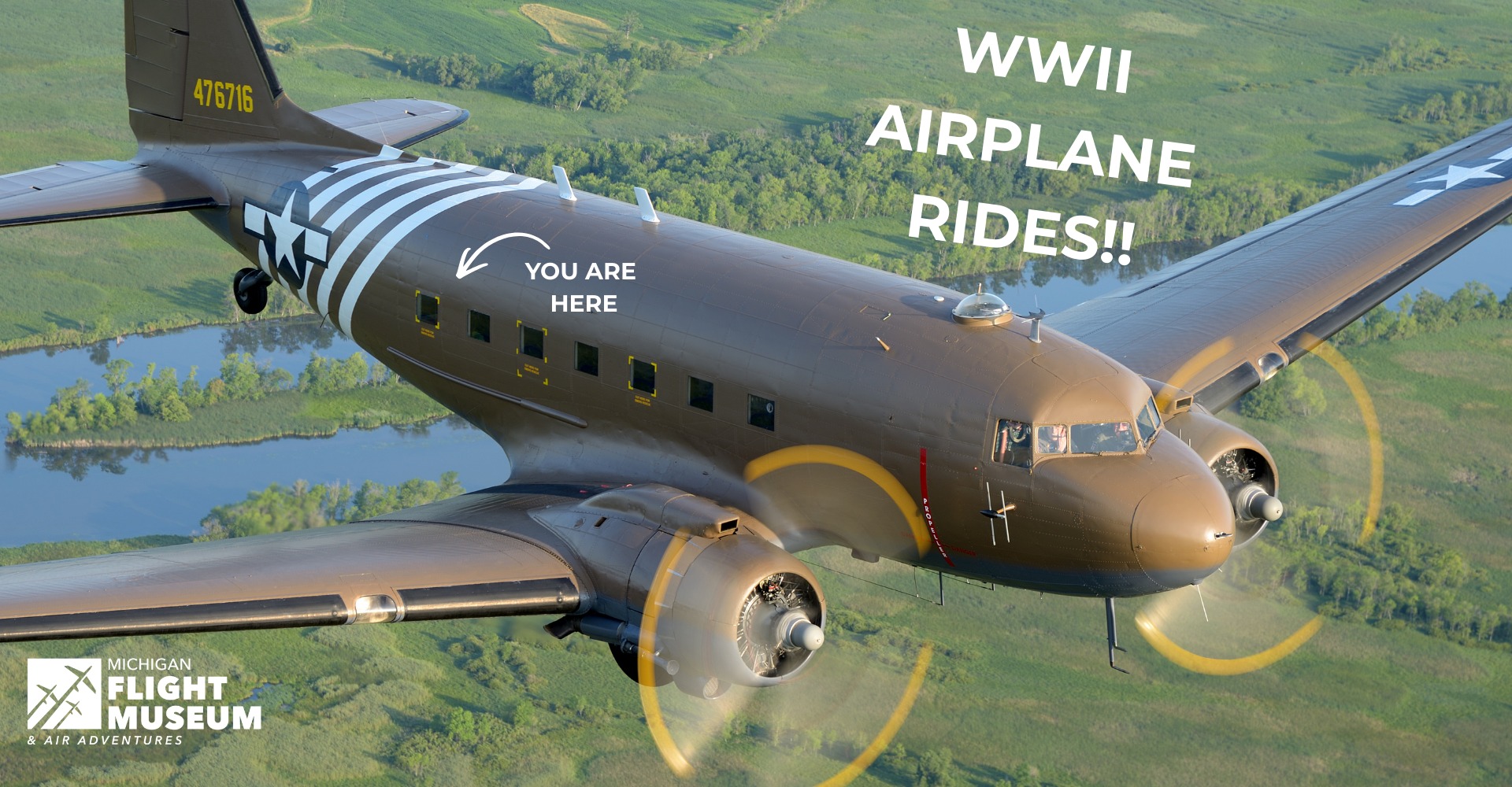 Discover Kalamazoo | WWII Airplane Ride: Fly in the C-47 