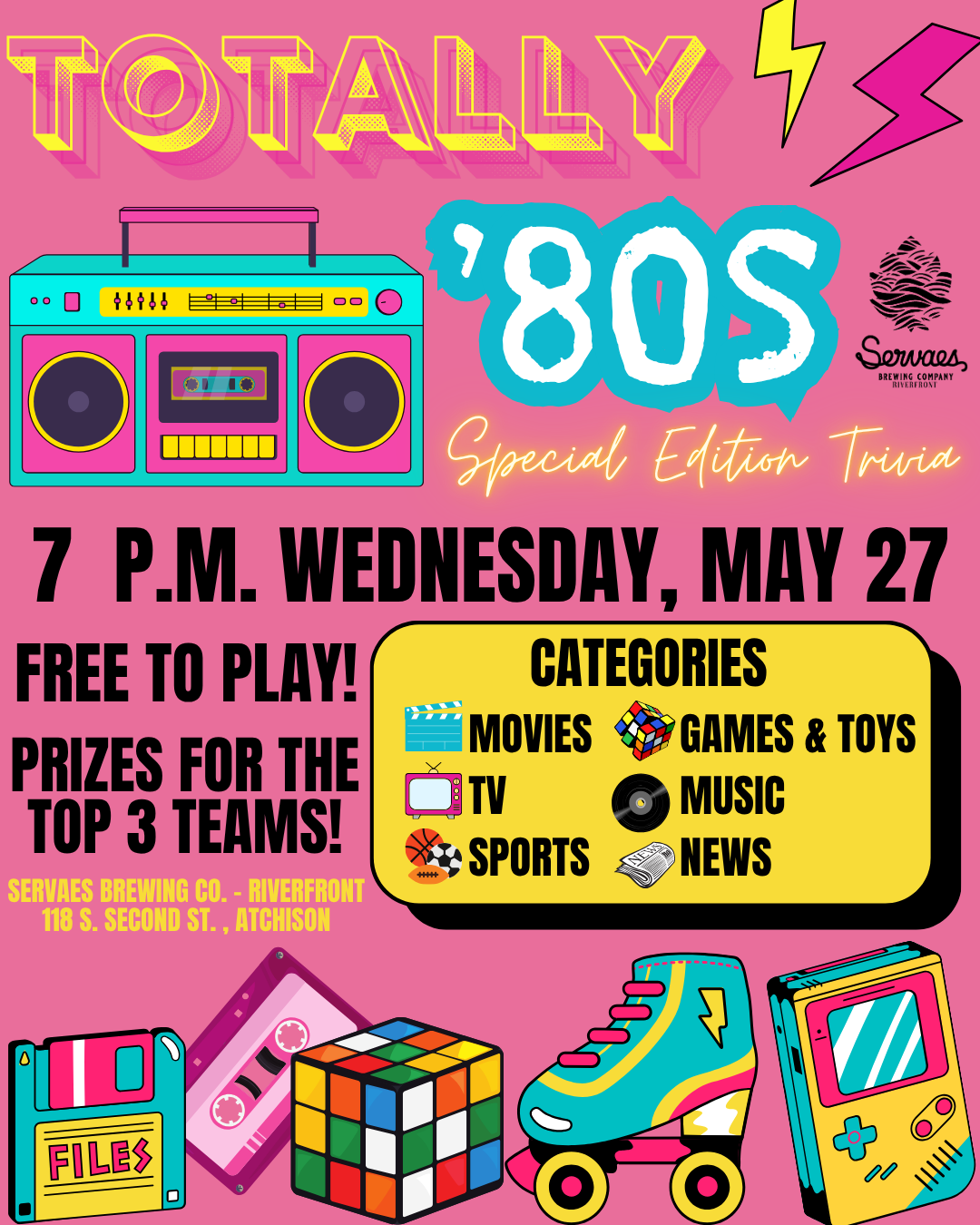 Totally 80s Special Edition Trivia @ Servaes Brewing Co - Atchison