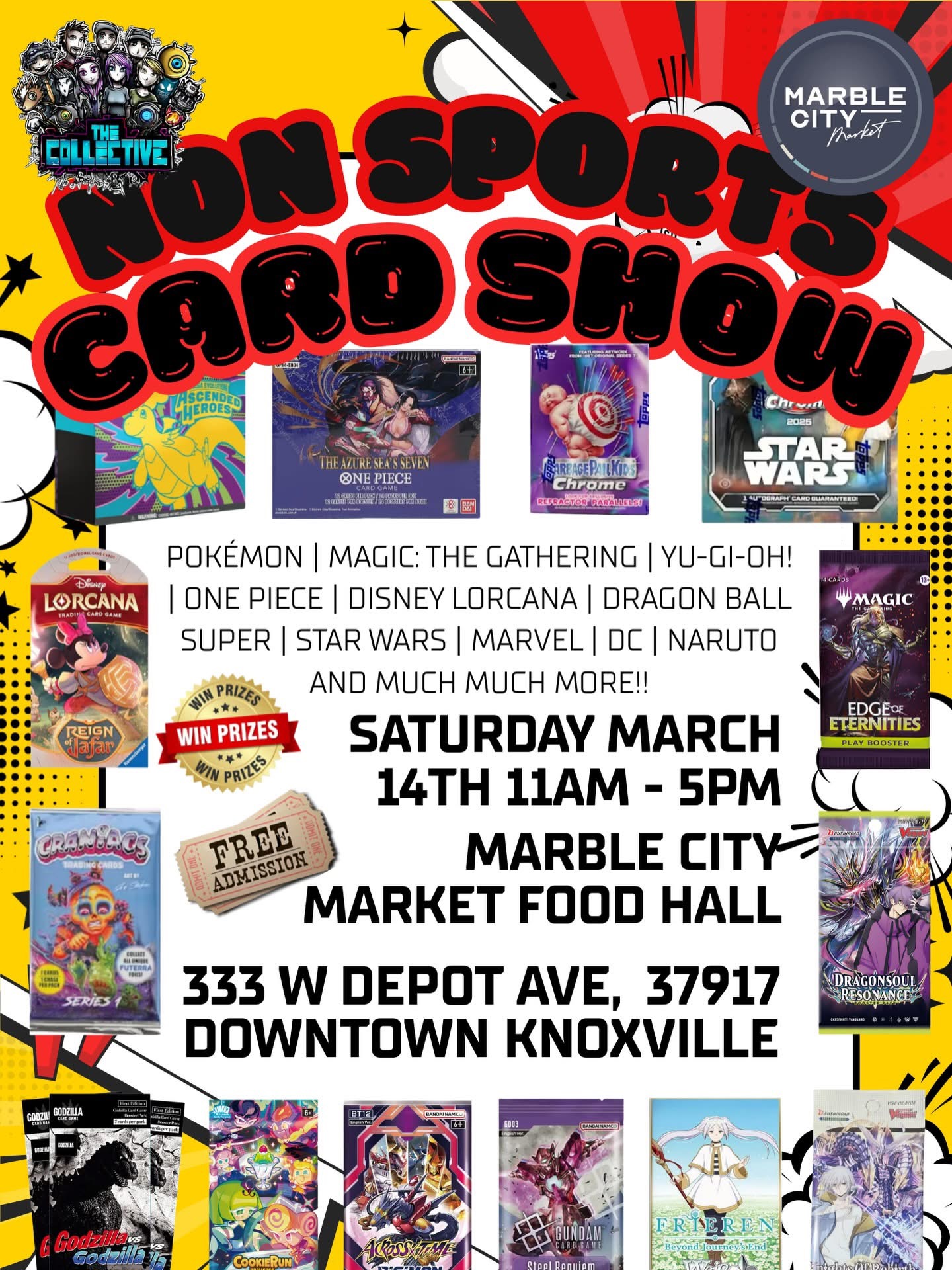 TCTC - Downtown Knoxville Marble City Non Sports Card Show | Knoxville, TN