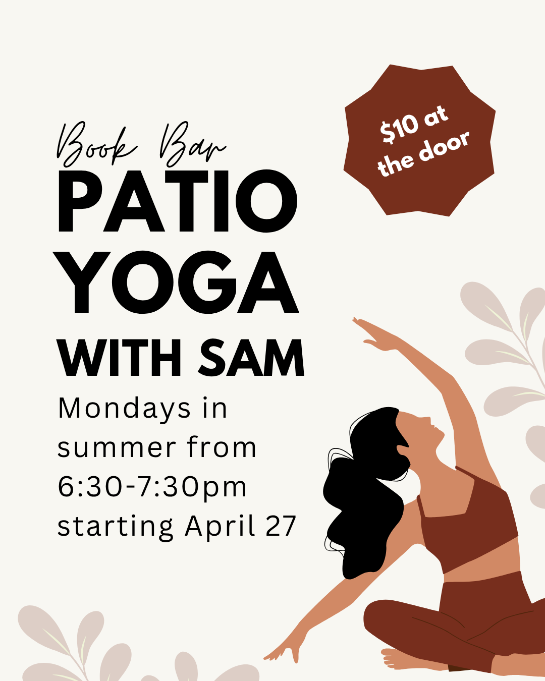 Book Bar Patio Yoga with Sam