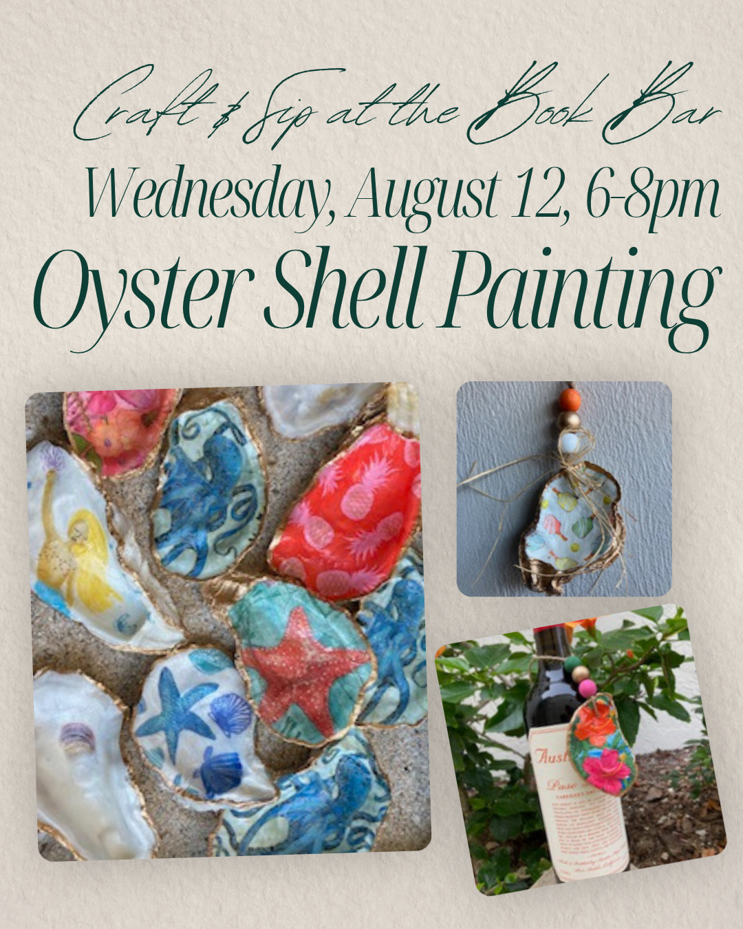 Book Bar Craft & Sip: Oyster Shell Painting