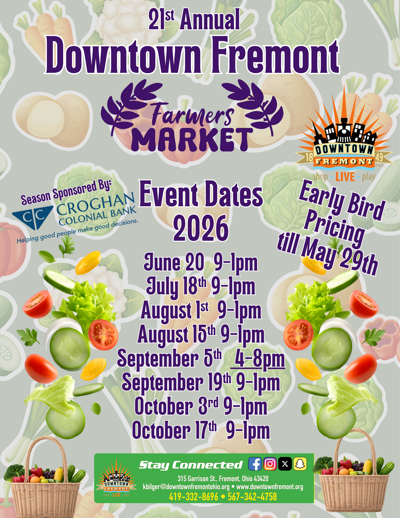 Downtown Fremont To Host 21st Anniversary of the Farmers Market!