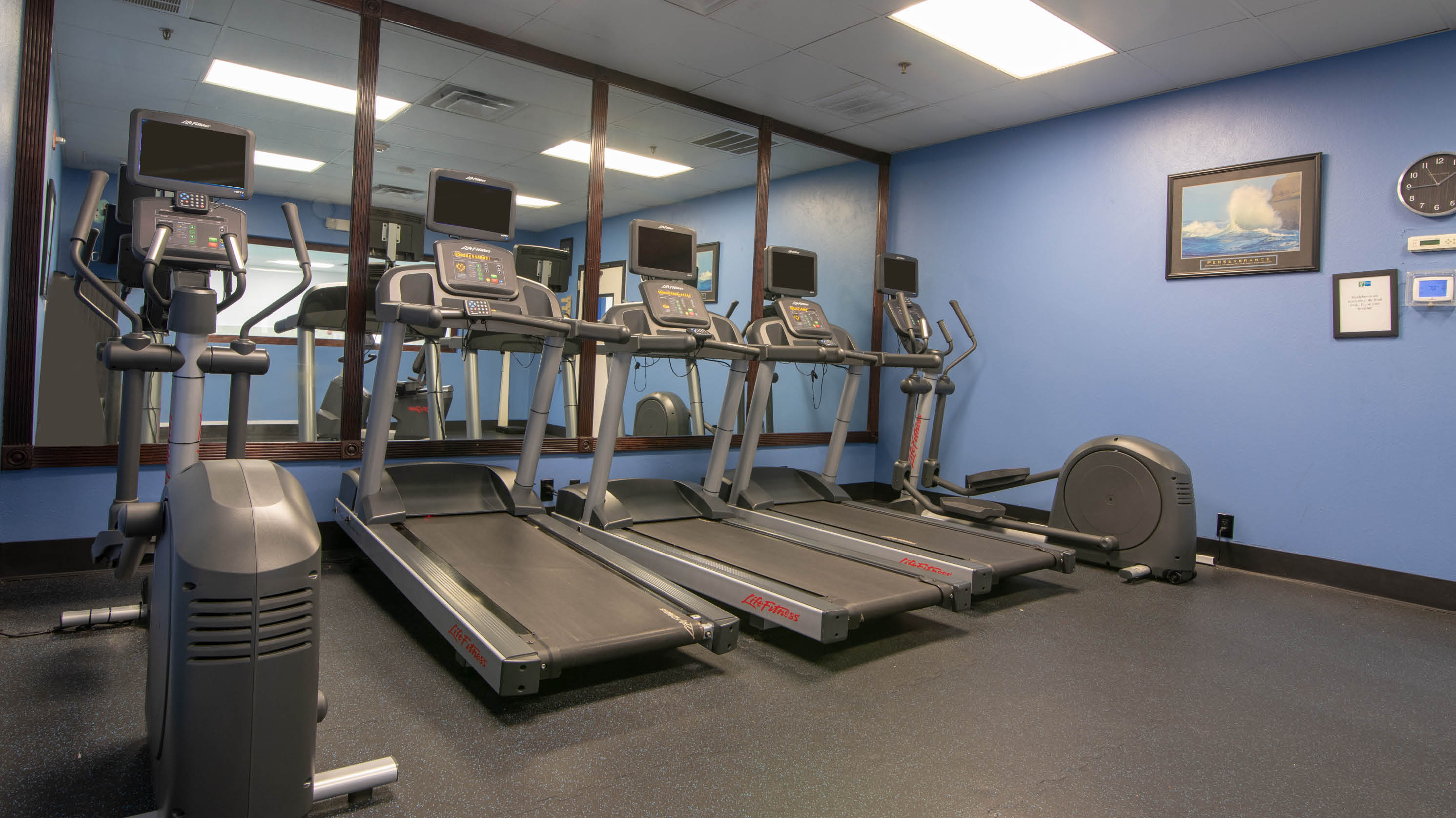24 hour two room fitness center with all new equipment!