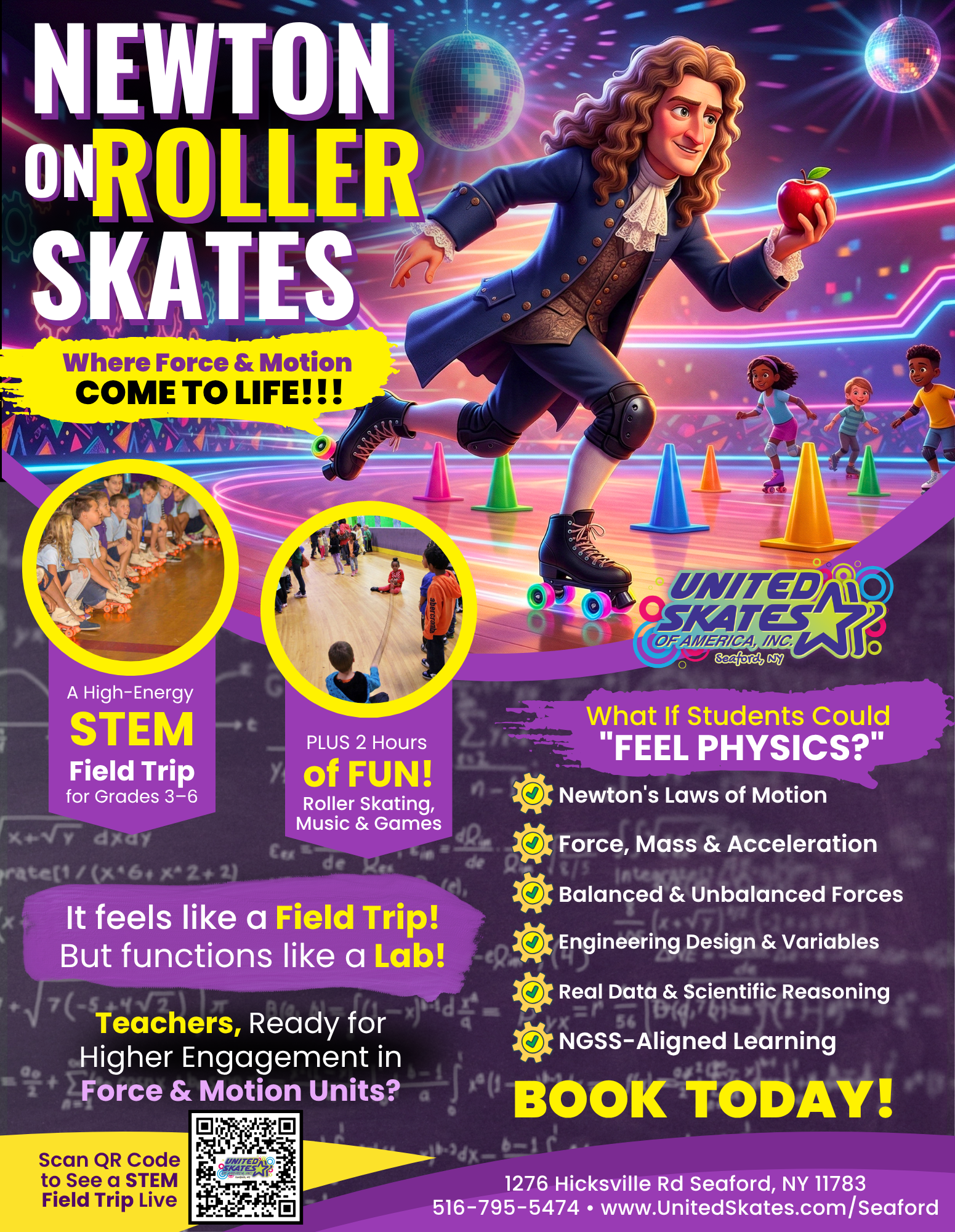 Newton on Roller Skates STEM School Field Trip