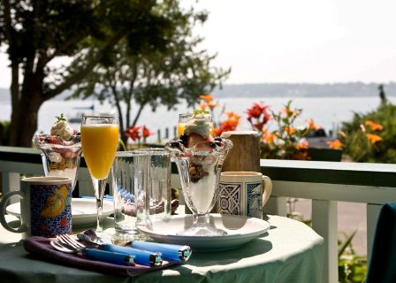 Waterfront Porch - Breakfast on the waterfront porch at The Stirling House B&B