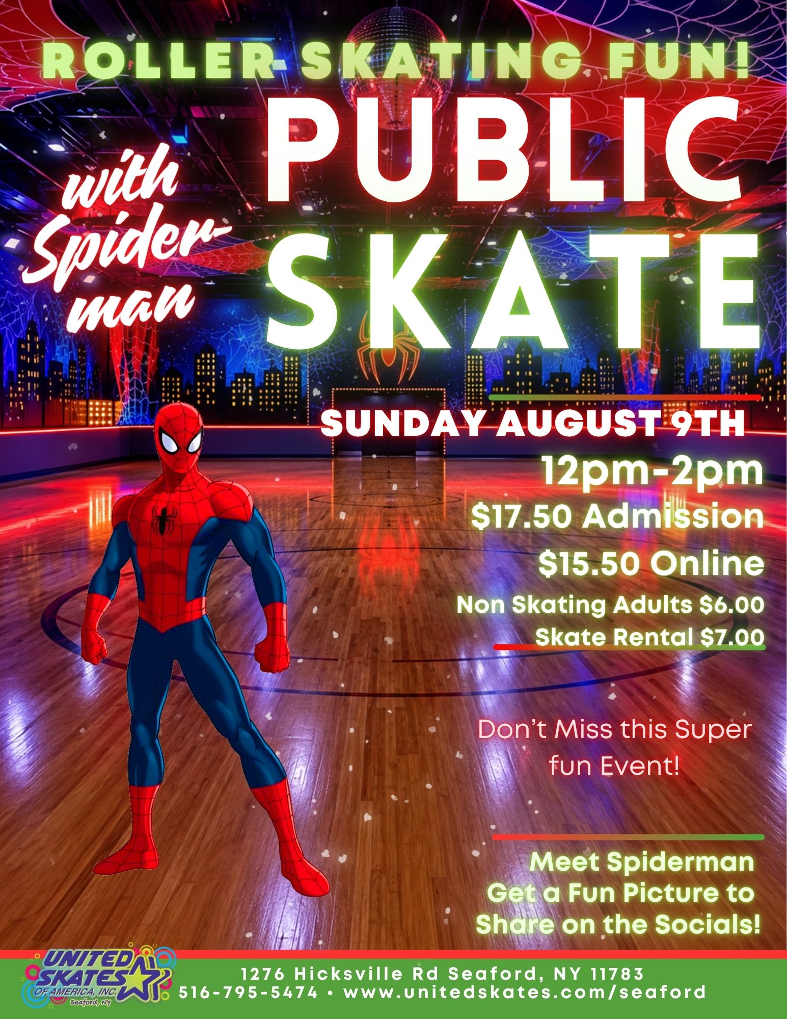 8/9/26 ud83dudd78ufe0fud83dudefc Roller Skating Fun with Spideru2011Man! ud83dudd77ufe0f