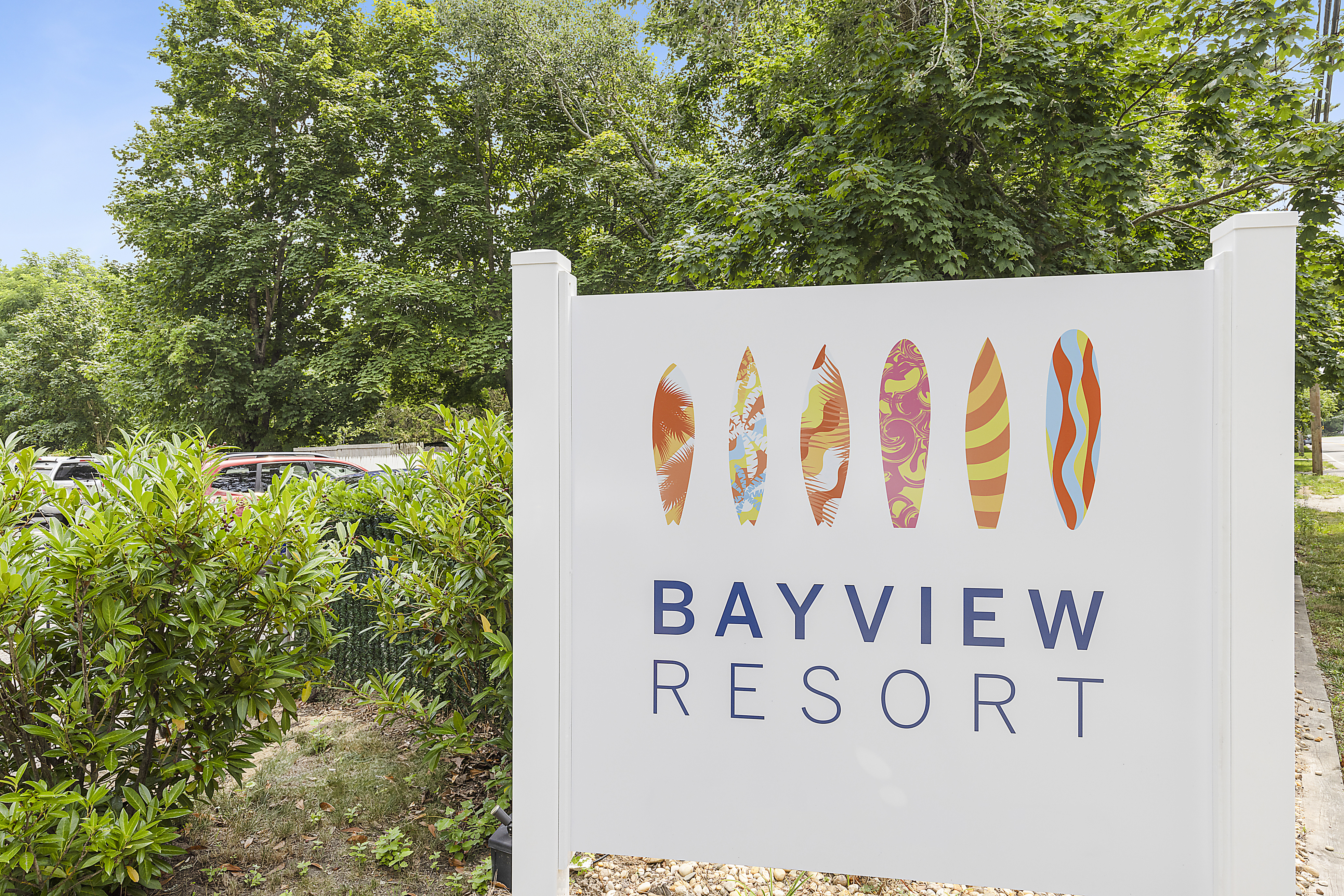 Entrance Sign to Property - Welcome to Bayview Resort - the Hamptons' Hidden Gem!