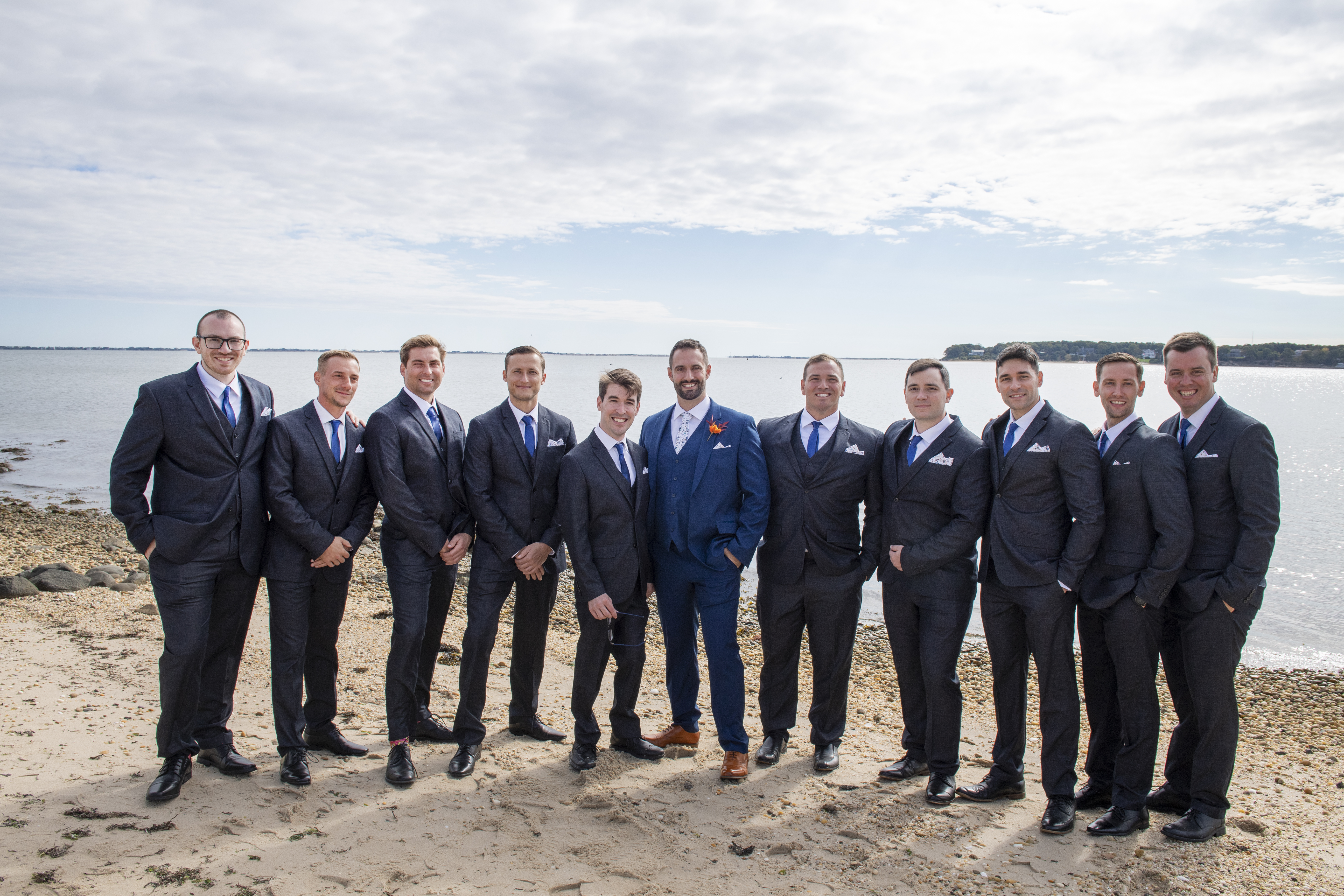 Groomsmen on OVT Bay Beach