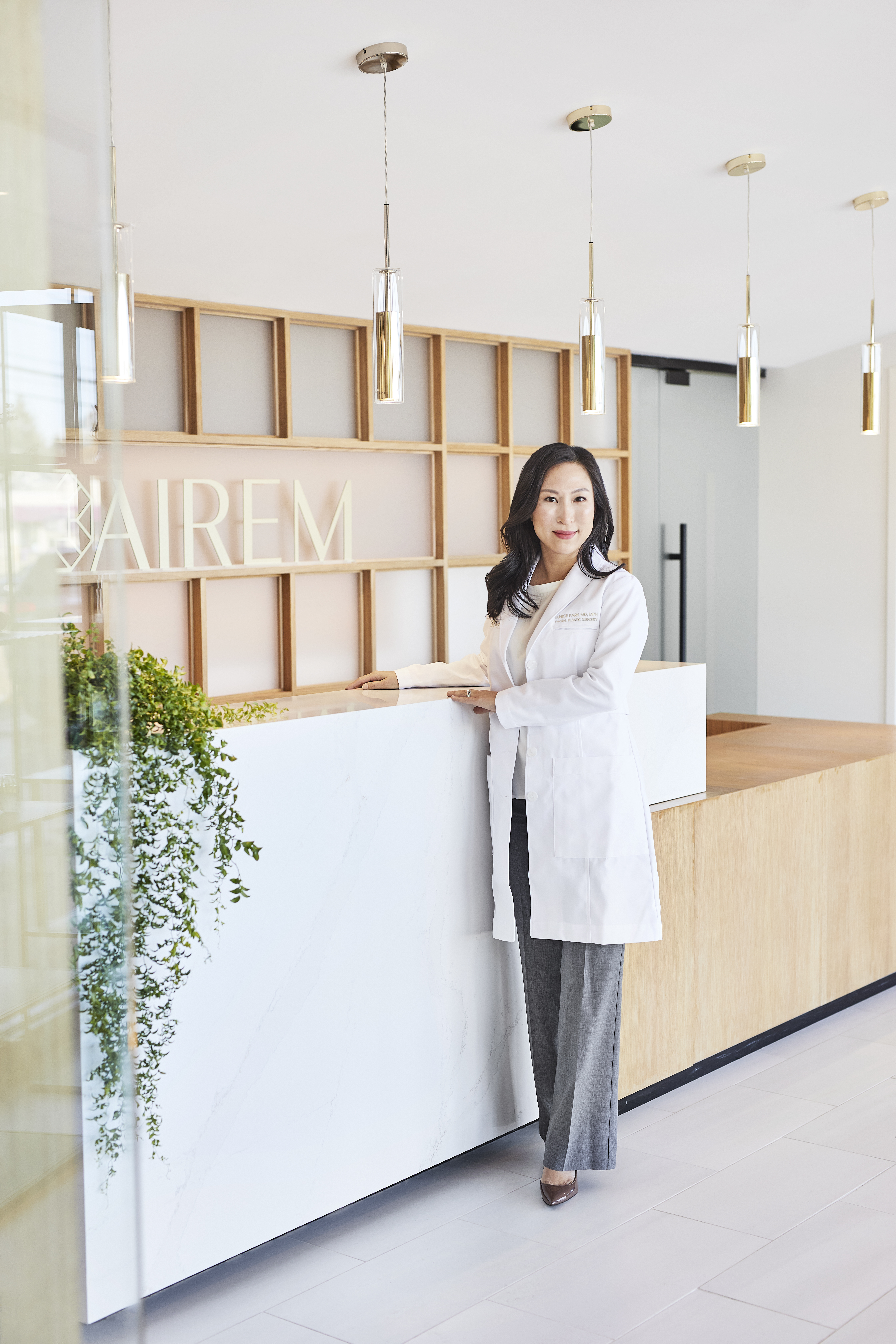 Dr. Eunice Park - Eunice Park, M.D., is a dual-board certified facial plastic and reconstructive surgeon in Long Island, NY. Named a Super Doctor in New York Times Magazine, she is the first female facial plastic surgeon on Long Island. Dr. Park is the founder of AIREM (Korean for u201cbeautyu201d), the first Korean beauty-inspired medical aesthetic spa in the U.S based on the concept of gwallee, a centuries-old Korean principle of maintaining self-care.  nnA native New Yorker, Dr. Park graduated from Stuyvesant High School in Manhattan before obtaining her Bachelor of Science and Doctor of Medicine Degree from SUNY u2013 Stony Brook School of Medicine.  She went on to become a Macy Foundation Scholar and received her Masters in Public Health degree from Columbia University. Dr. Park completed her general surgery internship, head and neck surgery residency, and facial plastic & reconstructive surgery fellowship at Mount Sinai Hospital in Manhattan.
