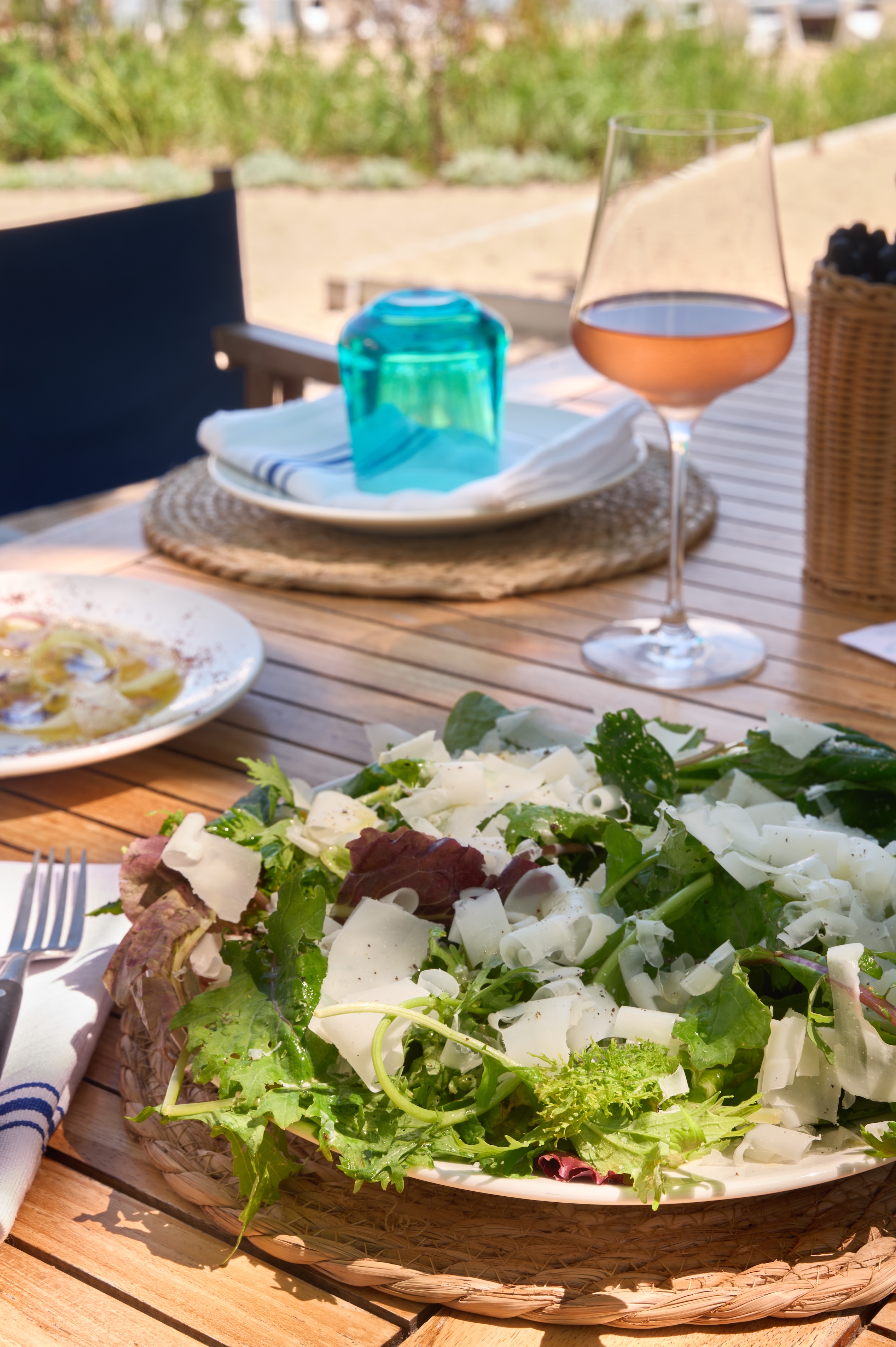 Salad at Eddie's in Greenport - Fresh seasonal salad at Eddieu2019s waterfront restaurant in Greenport on the North Fork of Long Island at Silver Sands Motel, highlighting coastal dining with harbor views.