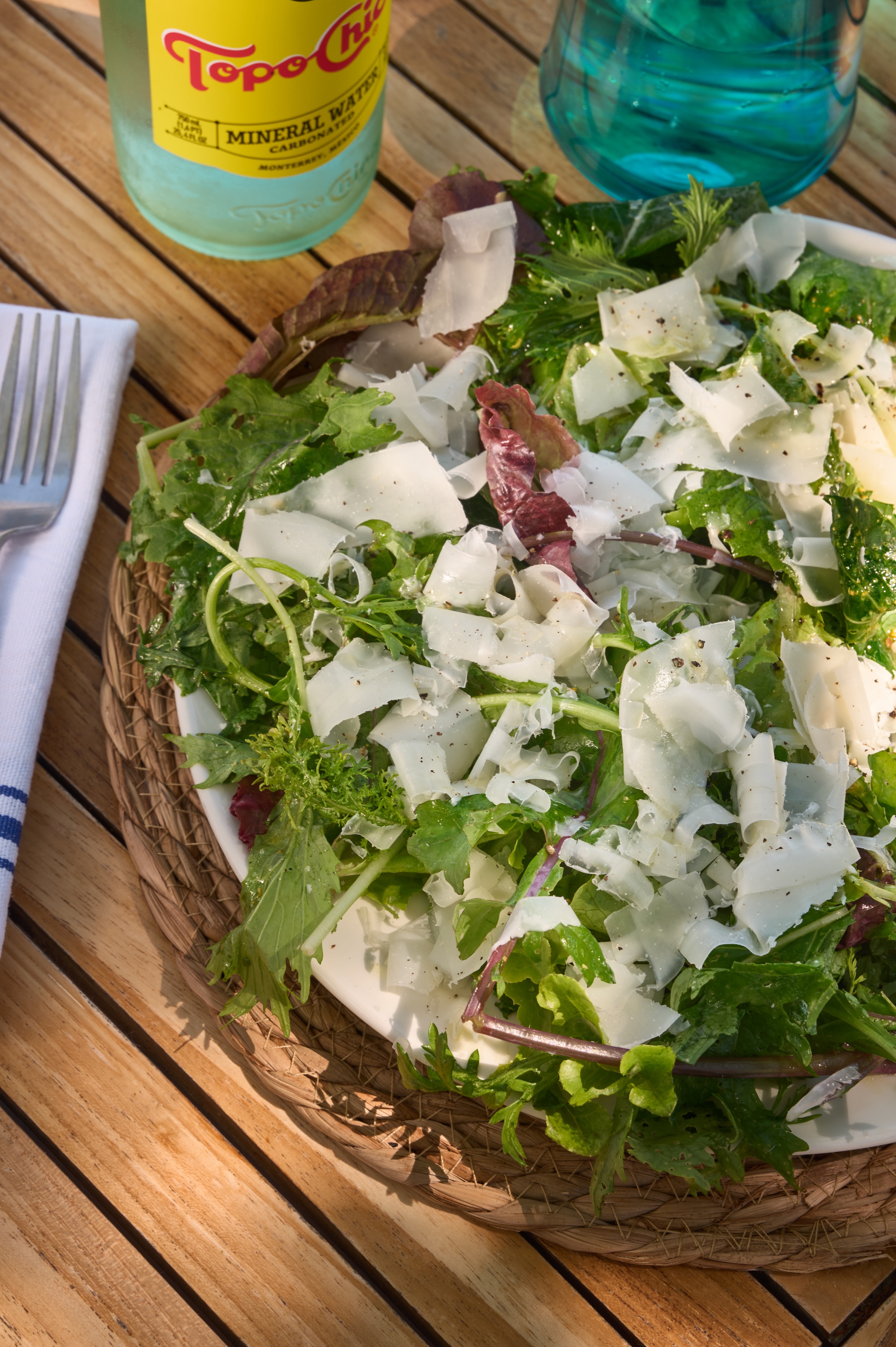 Seasonal Salad Eddie's in Greenport - Fresh seasonal salad at Eddieu2019s waterfront restaurant in Greenport on the North Fork of Long Island at Silver Sands Motel, highlighting coastal dining with harbor views.