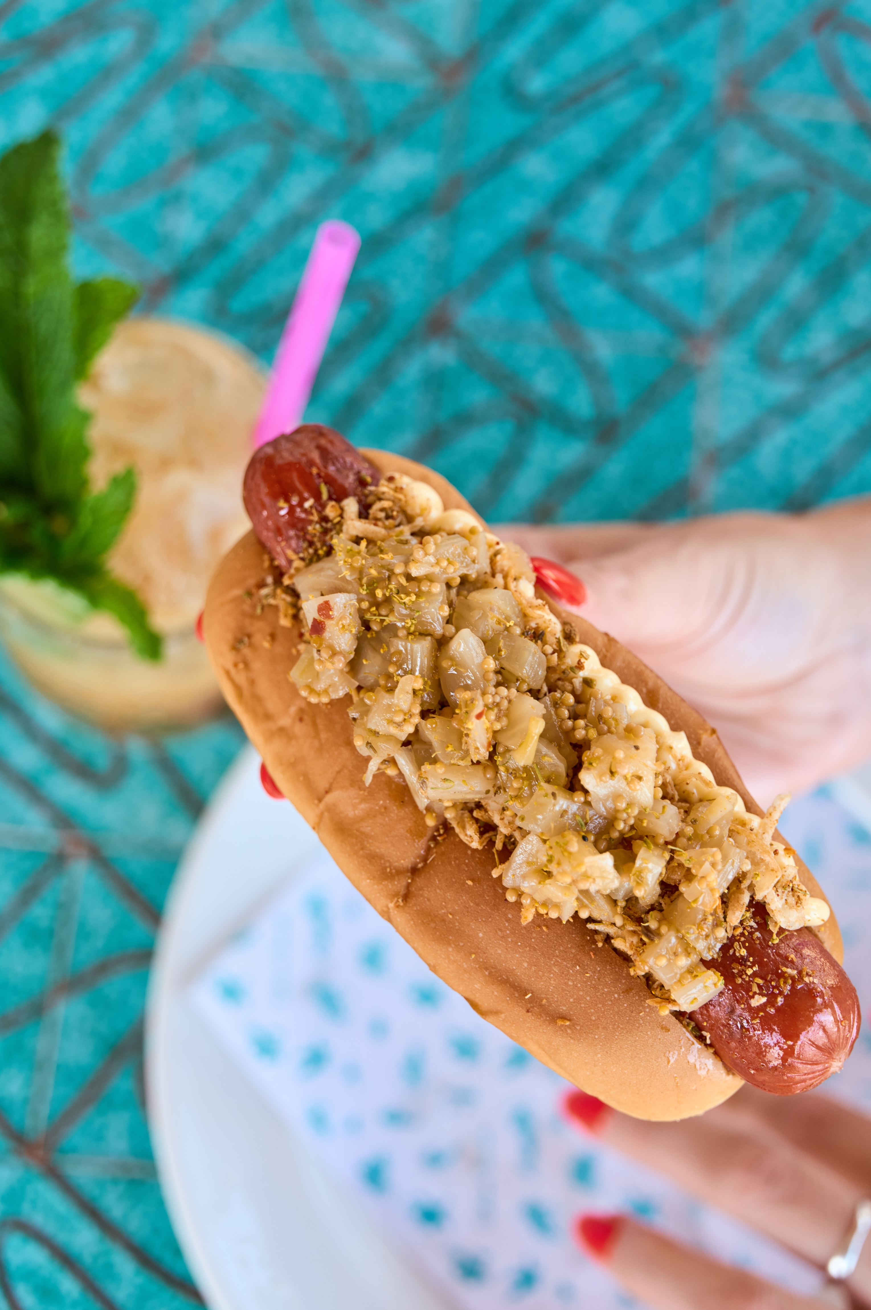 Eddie's Hot dog - Eddieu2019s hot dog served at Eddieu2019s waterfront restaurant in Greenport on the North Fork of Long Island at Silver Sands Motel, highlighting classic seaside dining with harbor views.