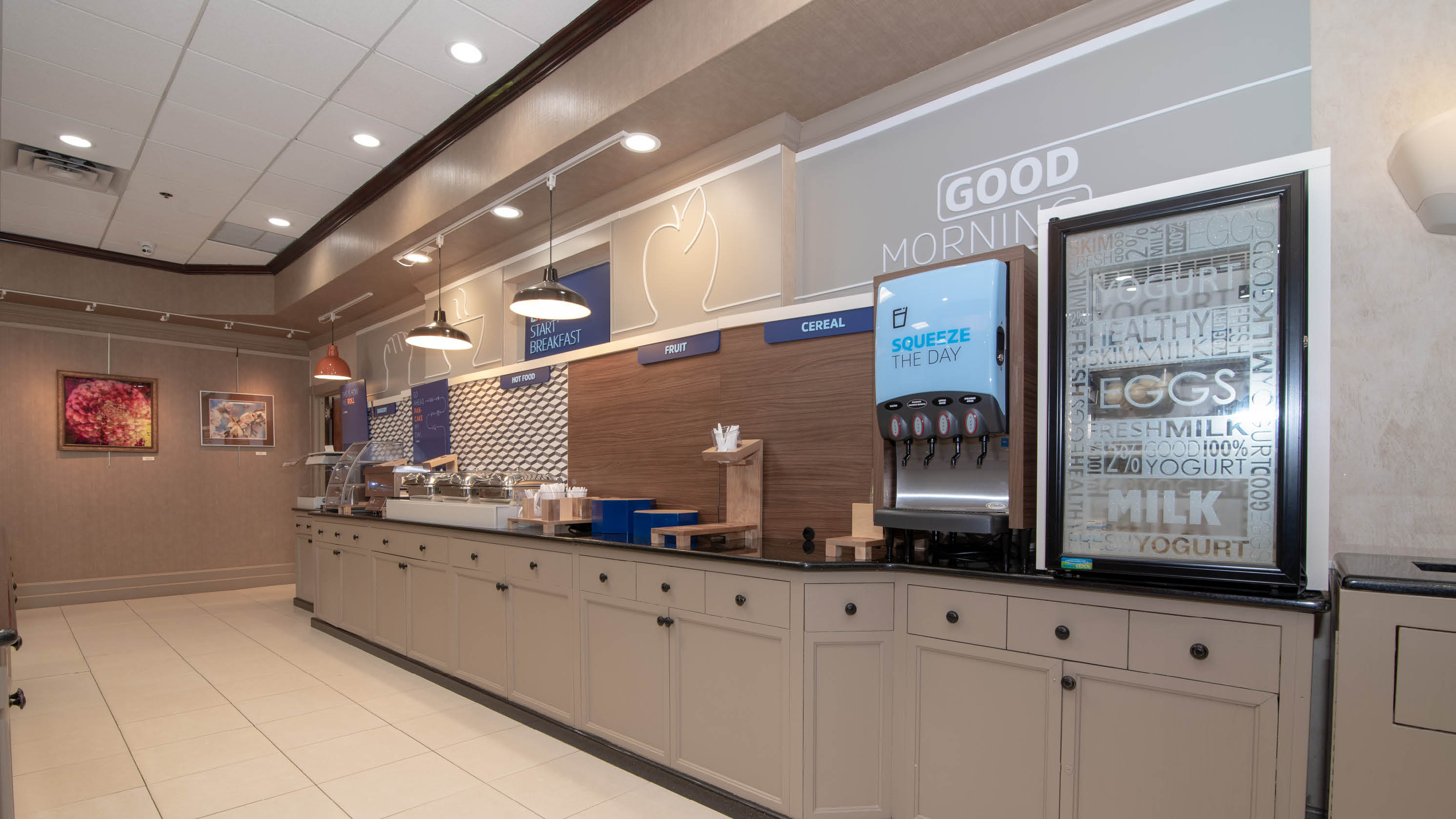 Newly renovated breakfast bar. FREE breakfast,  100% smoke free hotel