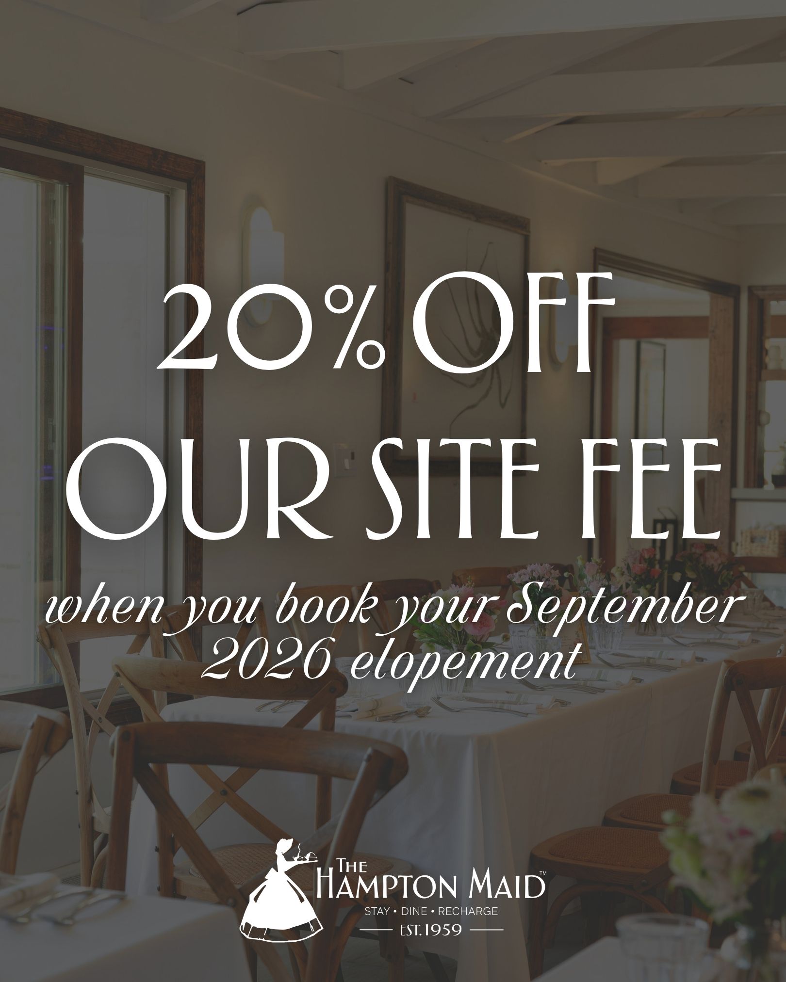 20% off our site fee - September 2026