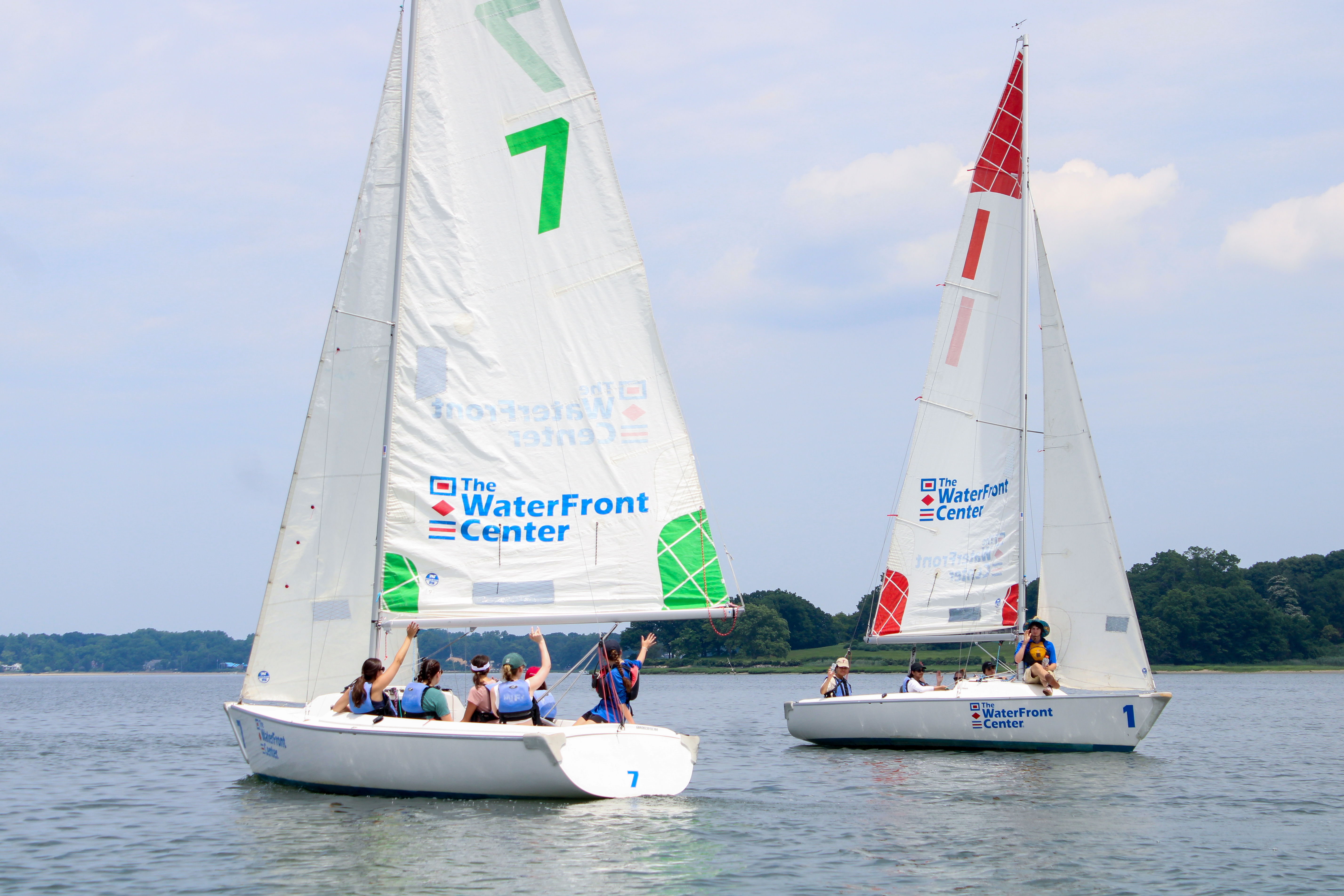 Community Sailing - Members of our community sail on the open water of Oyster Bay Harbor.