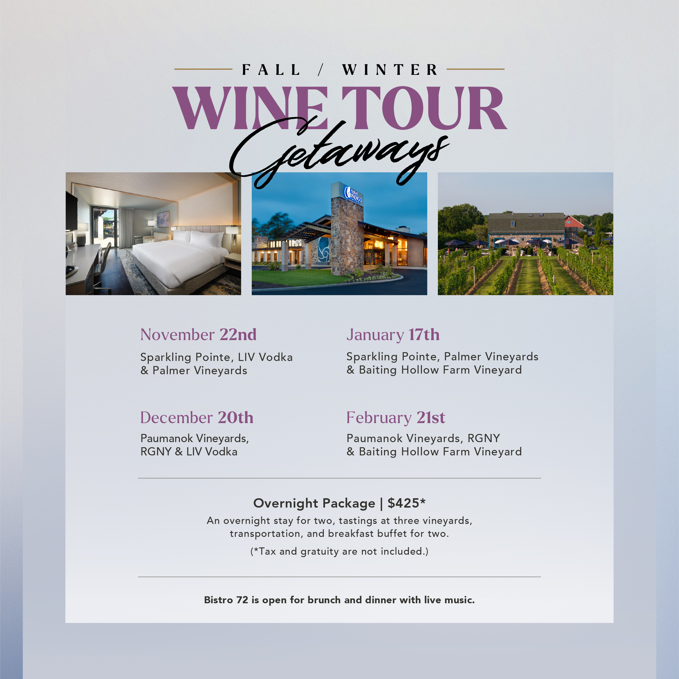 Fall/Winter Wine Tour Packages