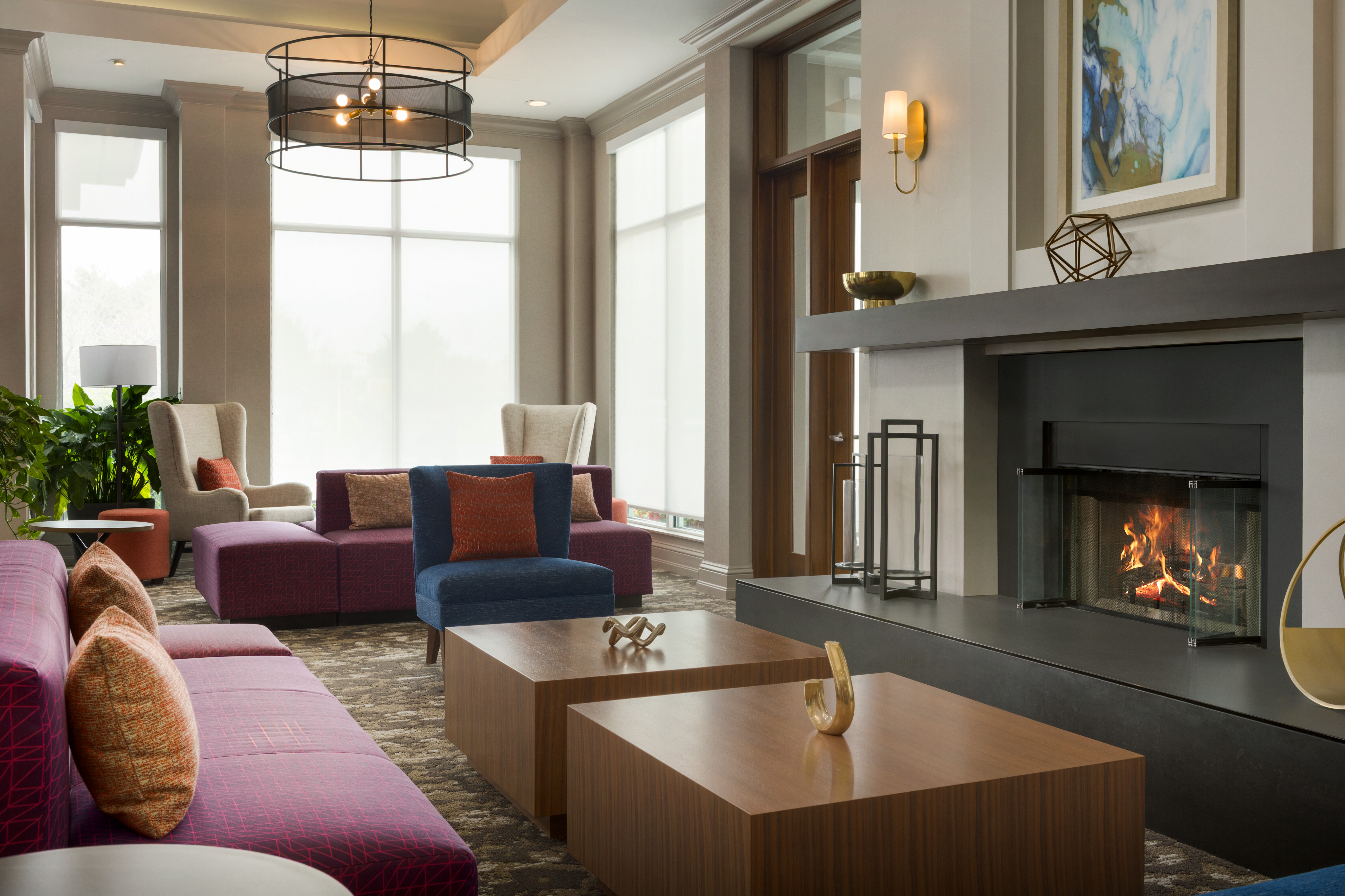 Lobby fireplace