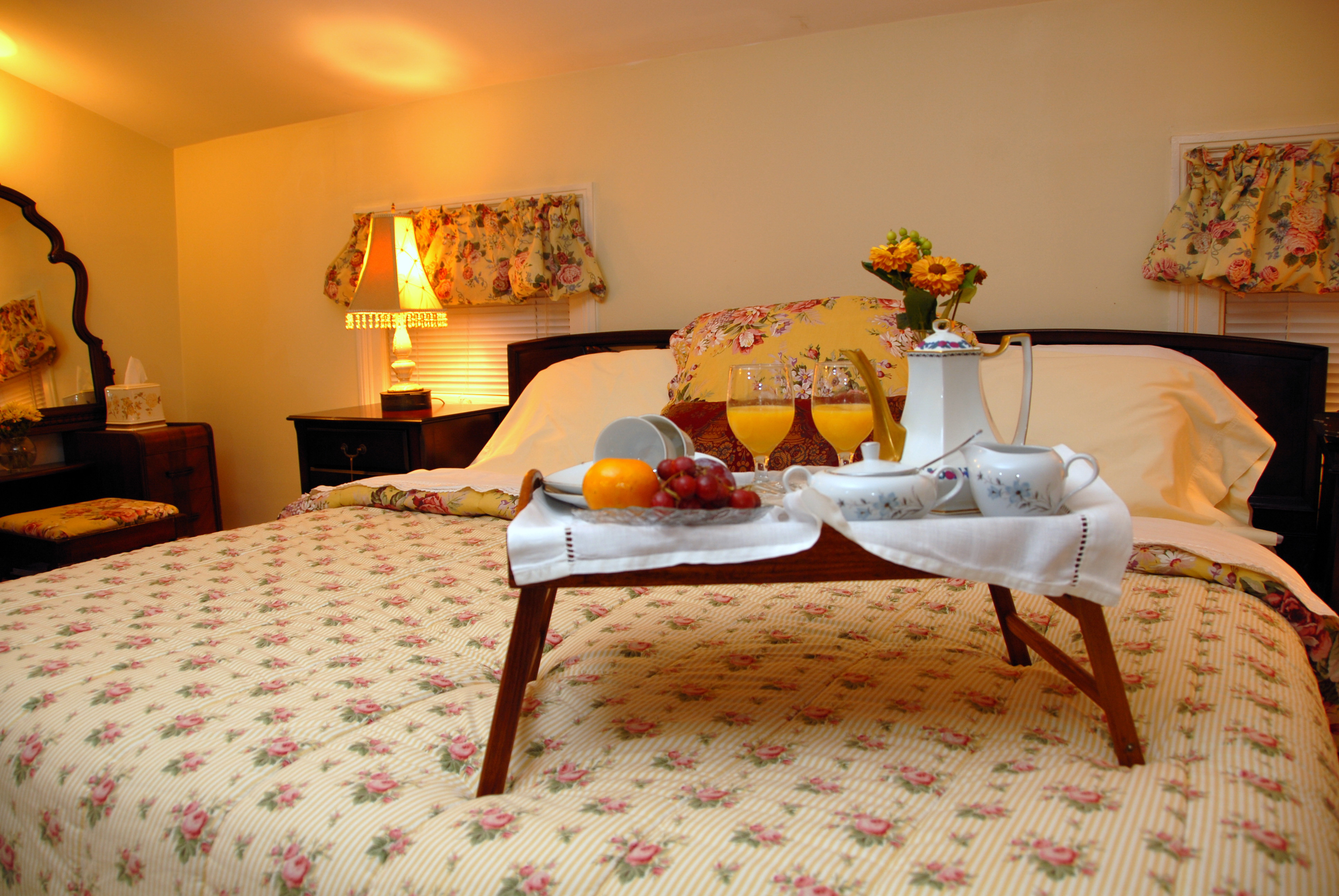 Chamapagne Suite - Our Largest room with jetted tub and gas fireplace