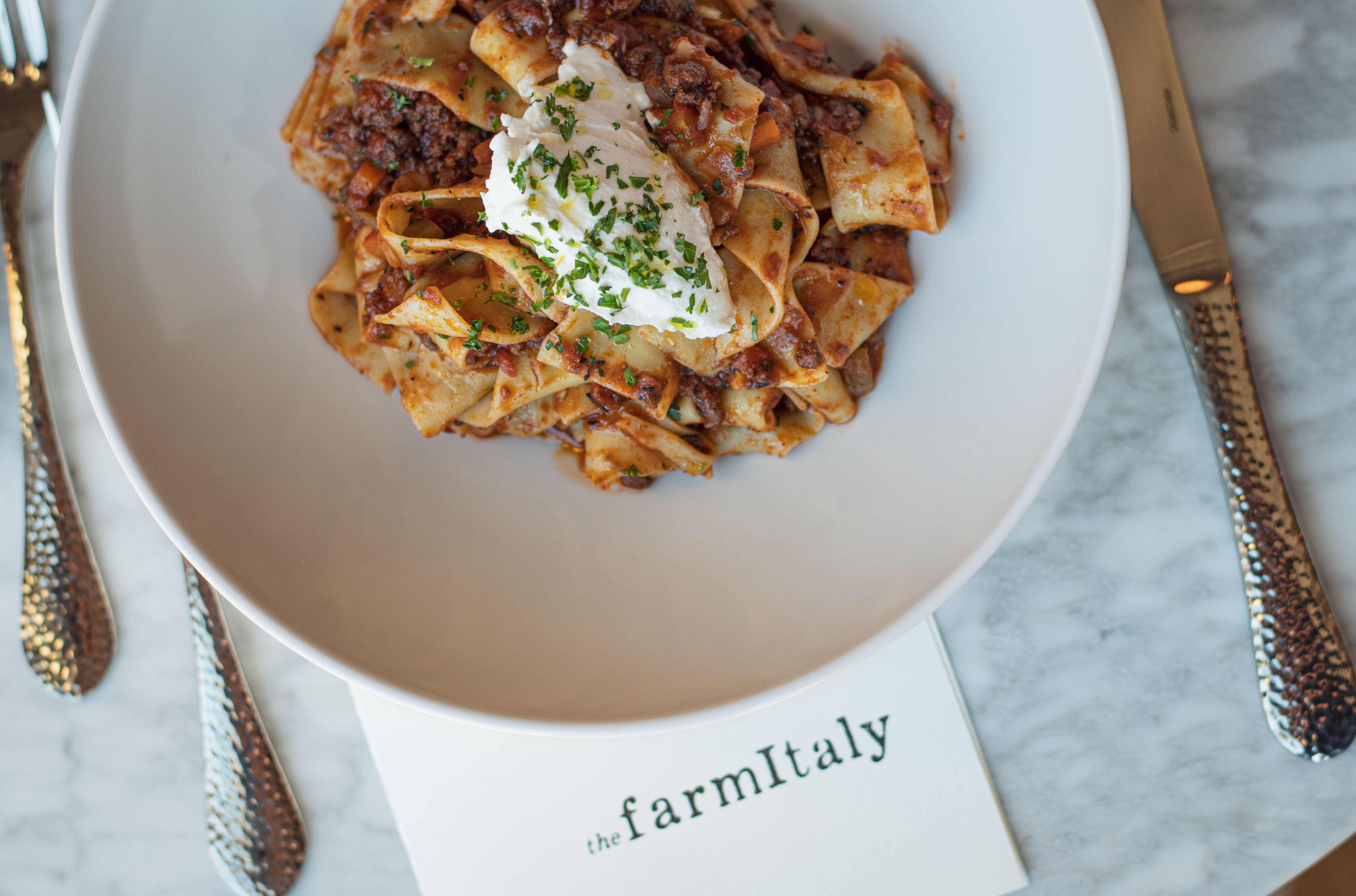 Parpardelle Bolognese at The Farm Italy Huntington NY - Parpardelle Bolognese at The Farm Italy Huntington NY