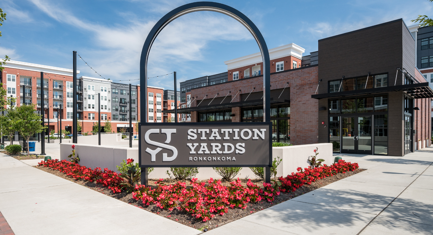 Station Yards sign off of Hawkins Avenue in Ronkonkoma