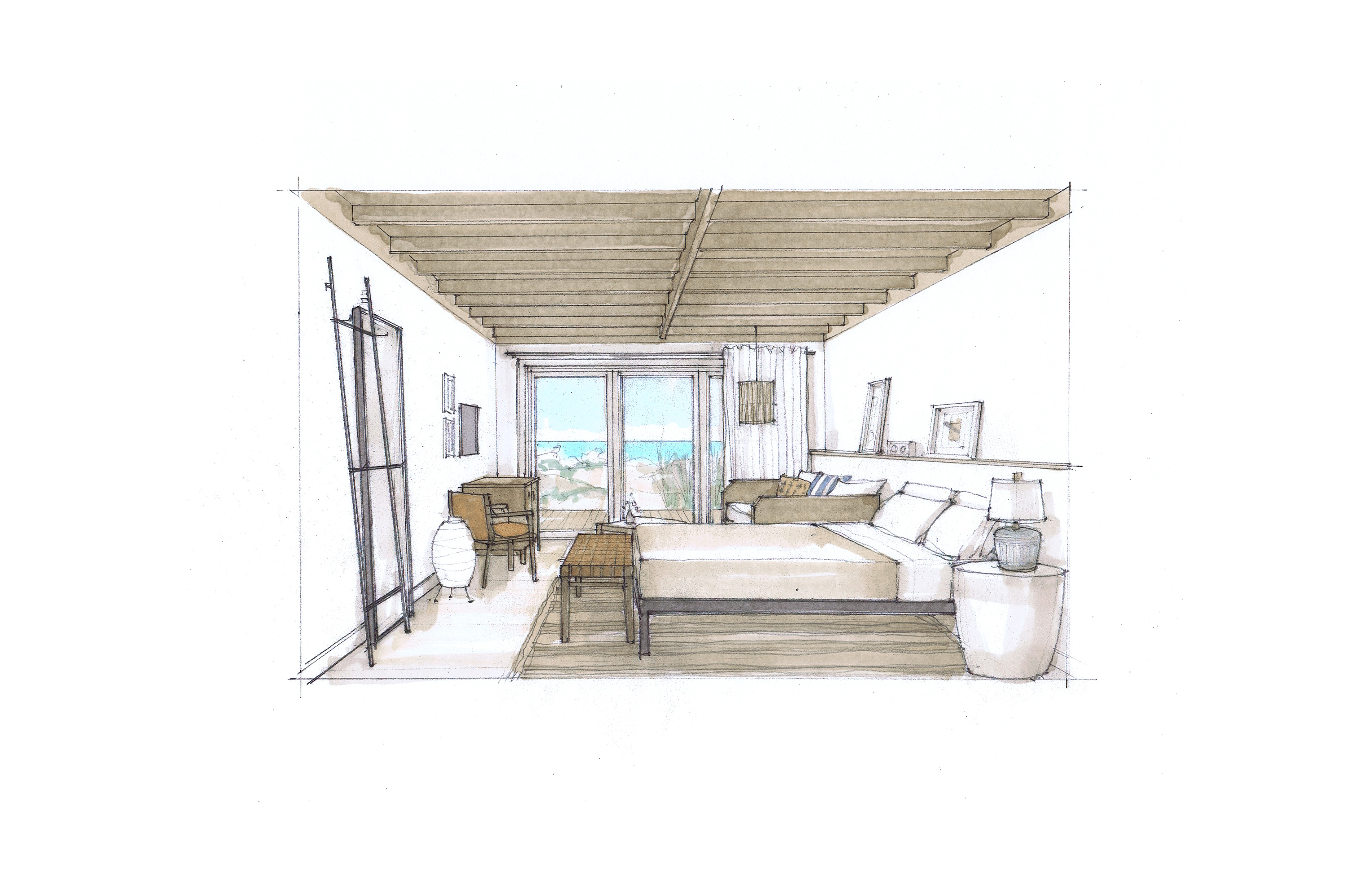 King Room - Overlooking the beach and the Atlantic Ocean.